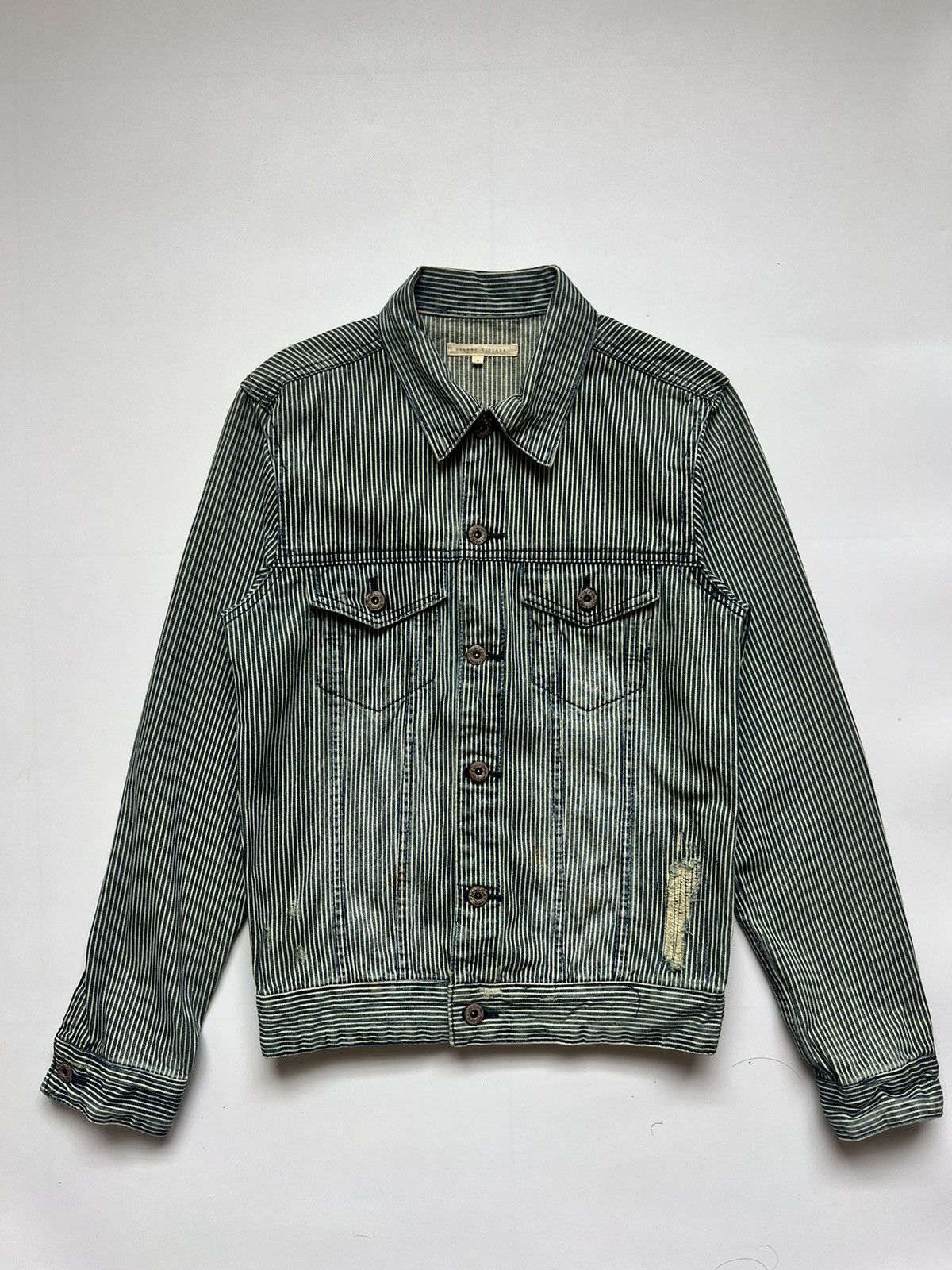 Japanese Brand Vintage Browny Hickory Striped Denim Jacket Size US M / EU 48-50 / 2 - 1 Thumbnail