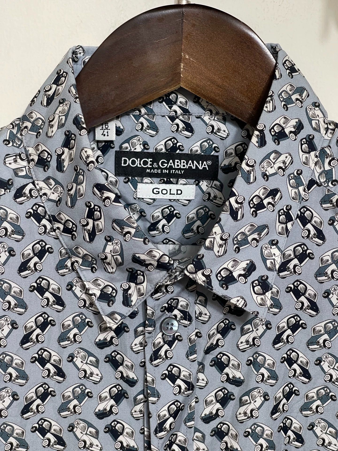 Dolce & Gabbana DG Slim Fit Longsleeve Shirt 41 Italian Cars Print Size US L / EU 52-54 / 3 - 3 Thumbnail