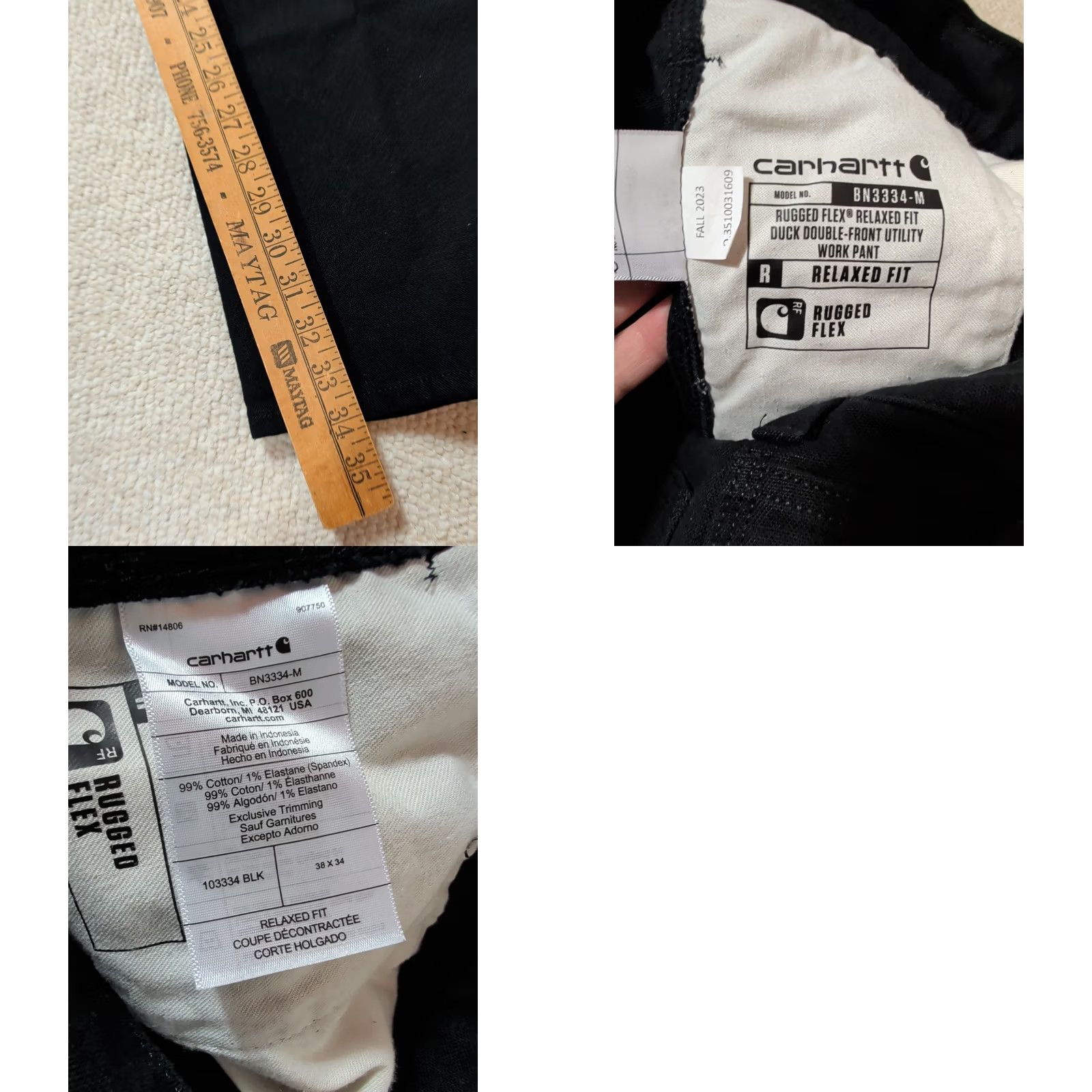 Carhartt Carhartt Rugged Flex Pants Black 38x34 Workwear Relaxed Fit Double Knee 5-Pocket Utility Mens Pants Size US 38 / EU 54 - 9 Thumbnail
