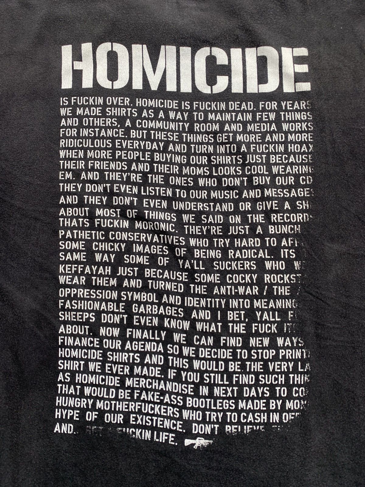 Rap Tees × Vintage Homicide Mic Arit 2007 Black Tshirt Size US M / EU 48-50 / 2 - 3 Thumbnail