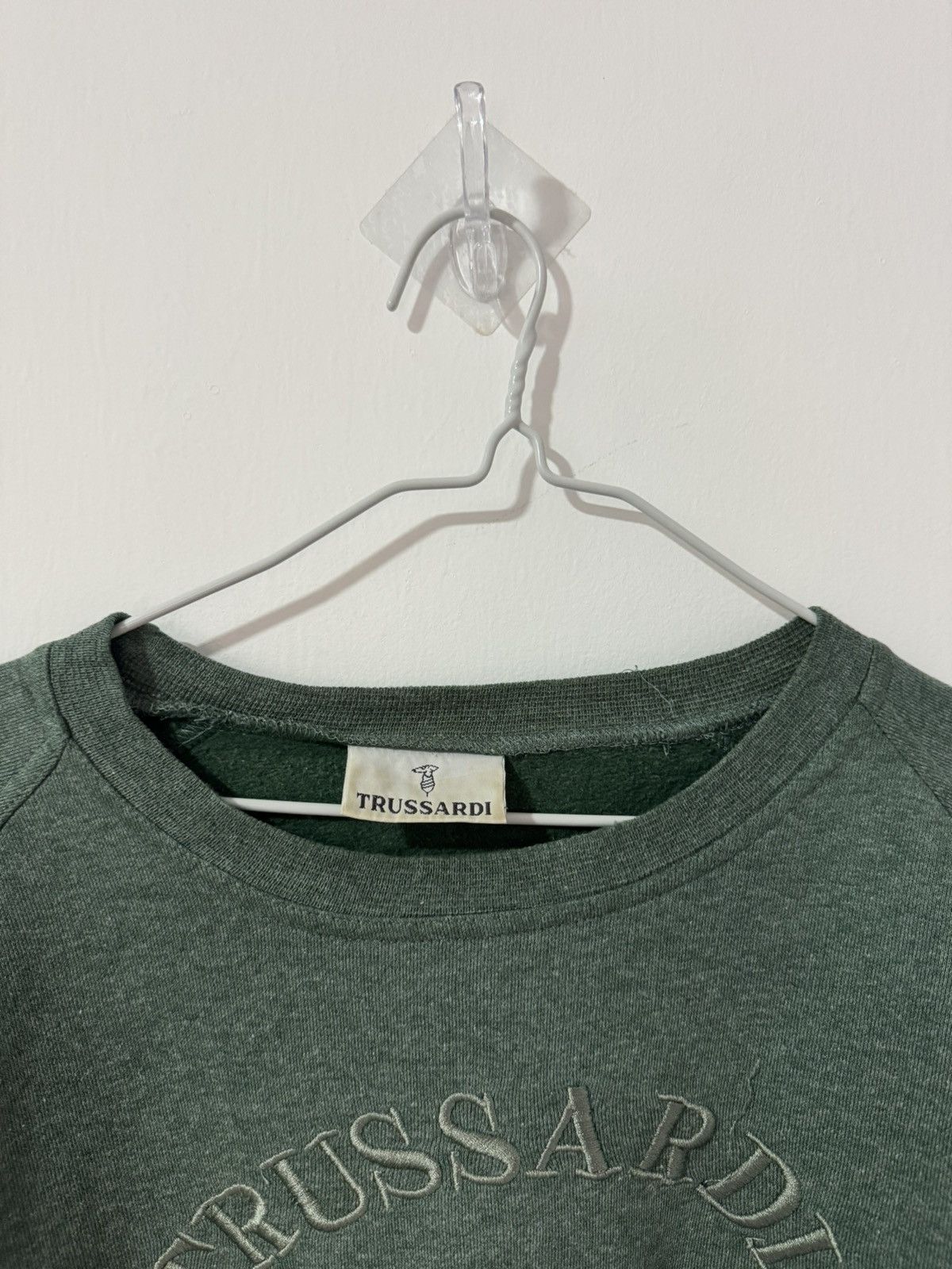 Trussardi Vintage 90's Trussardi Green Sweatshirt S-M Size Size US S / EU 44-46 / 1 - 3 Thumbnail