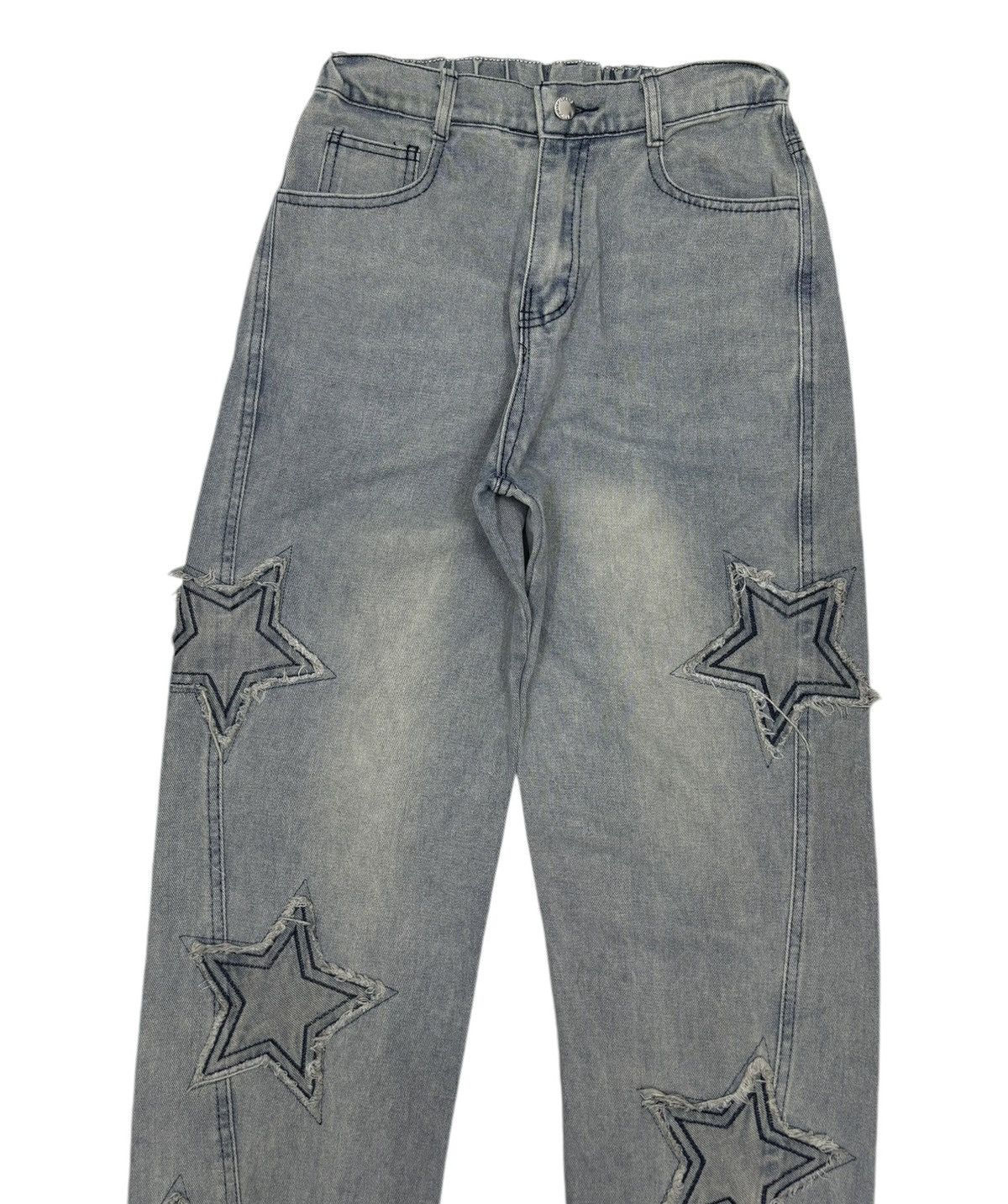 JNCO Star Embroidery Jeans Japanese Street Fashion Style Size 26" / US 2 / IT 38 - 3 Thumbnail