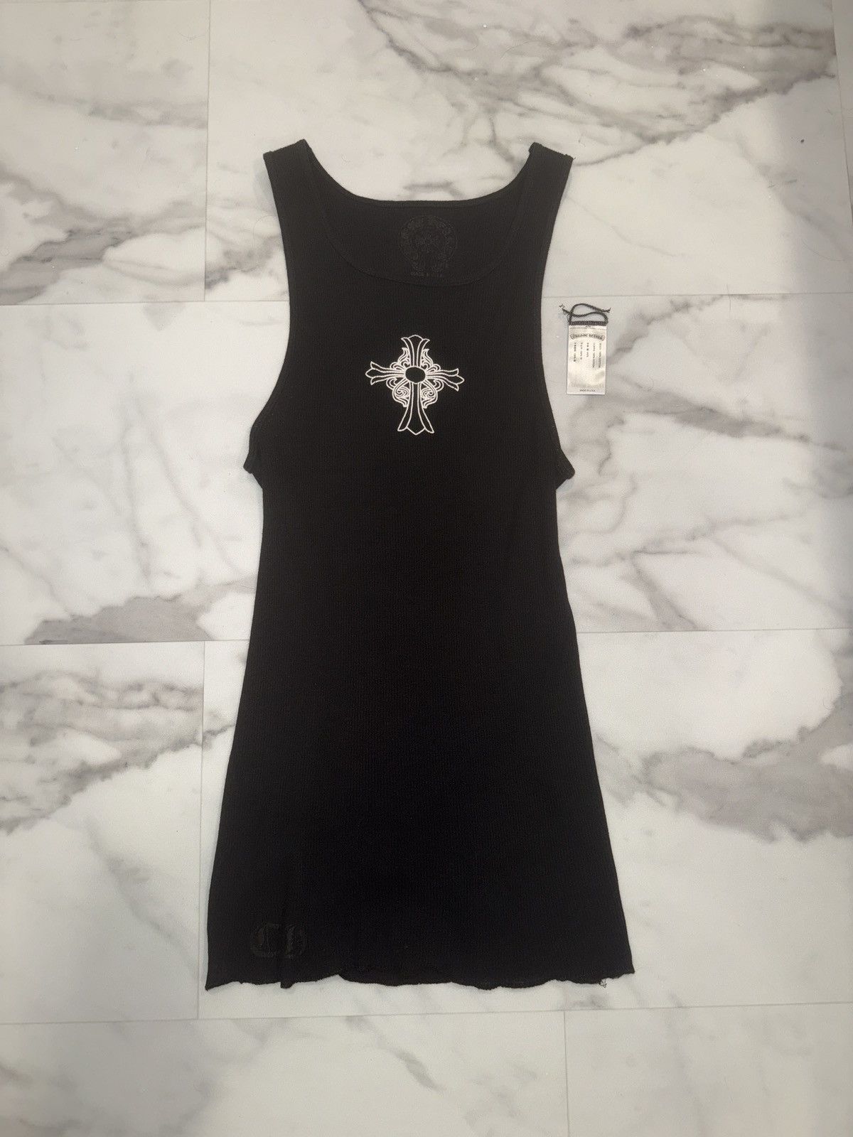 トップス chrome hearts HAIRY CROSS RIB TANK L Chrome Hearts Hairy Cross Rib Tank Top - SRM – SHENGLI ROAD