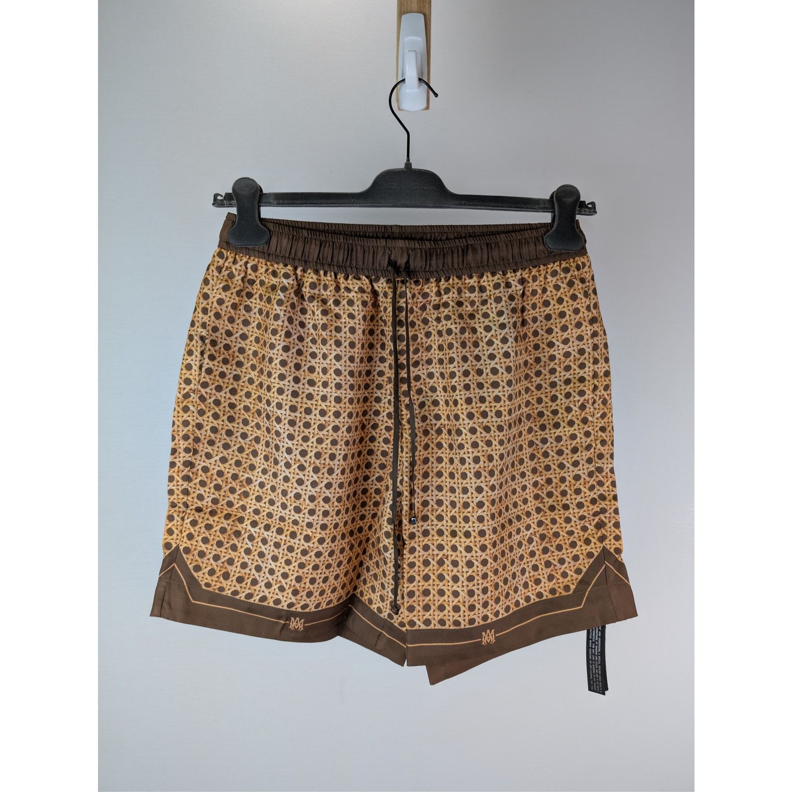 Amiri o1rshd1 Amiri Weave Pattern Silk Shorts in Brown Size US 32 / EU 48 - 9 Thumbnail