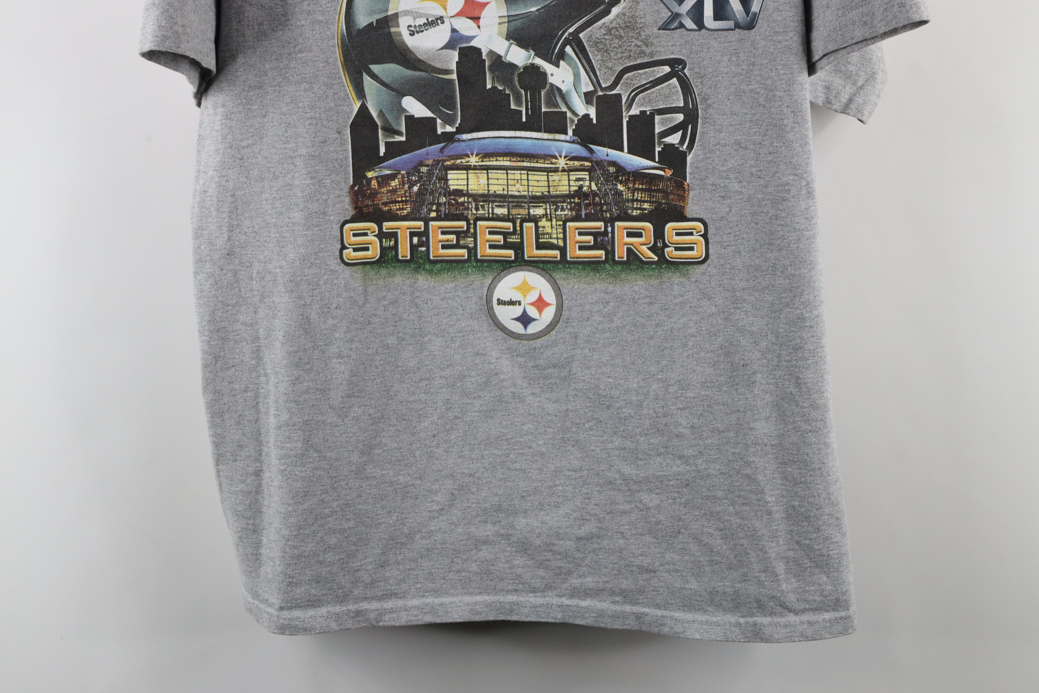 Vintage Y2K Super Bowl XLV Pittsburgh Steelers Football T-Shirt Size US L / EU 52-54 / 3 - 3 Thumbnail