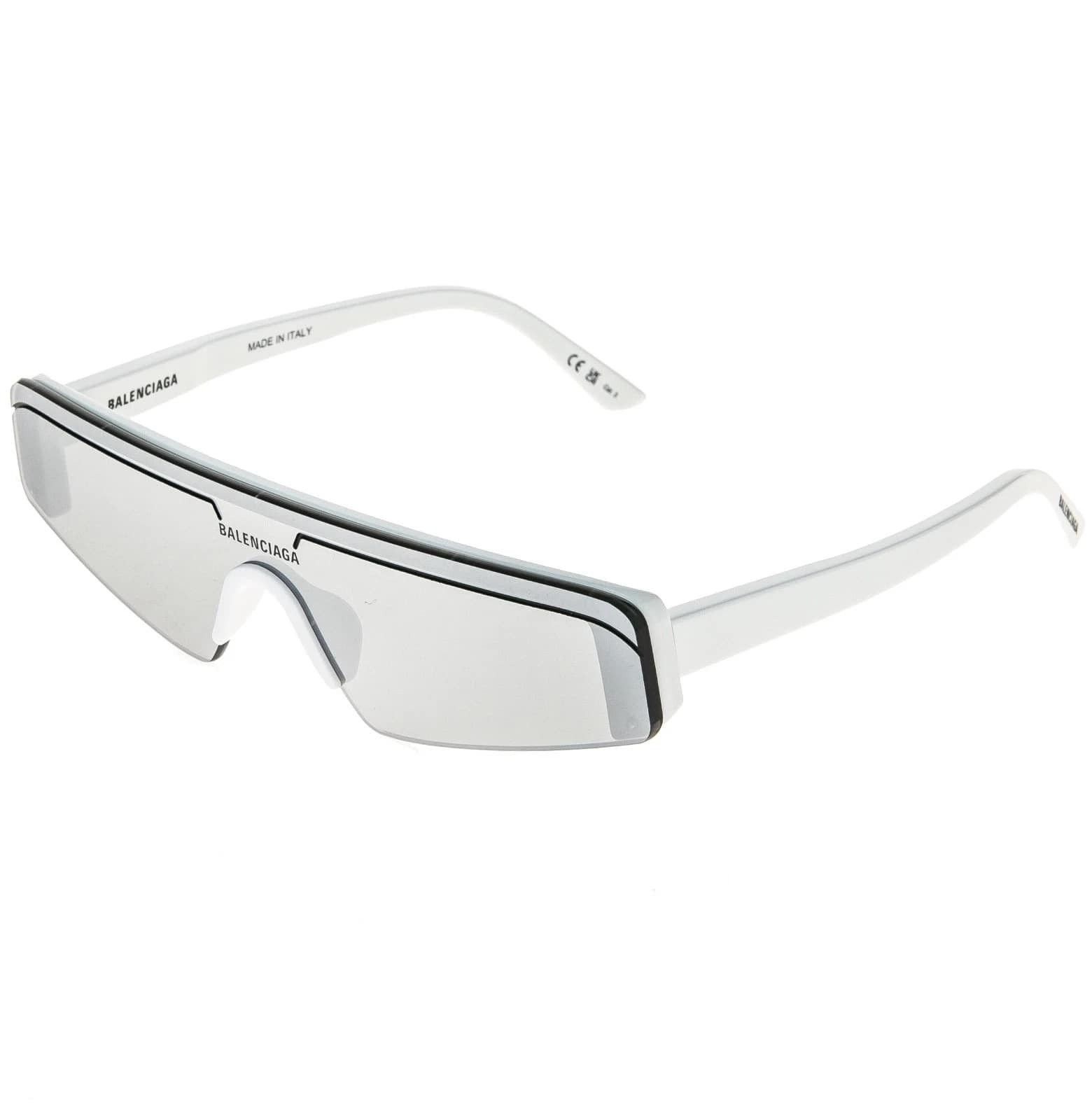 Balenciaga BALENCIAGA BB0003S SKI 0003 White Silver Fashion Sunglasses Size ONE SIZE - 8 Thumbnail