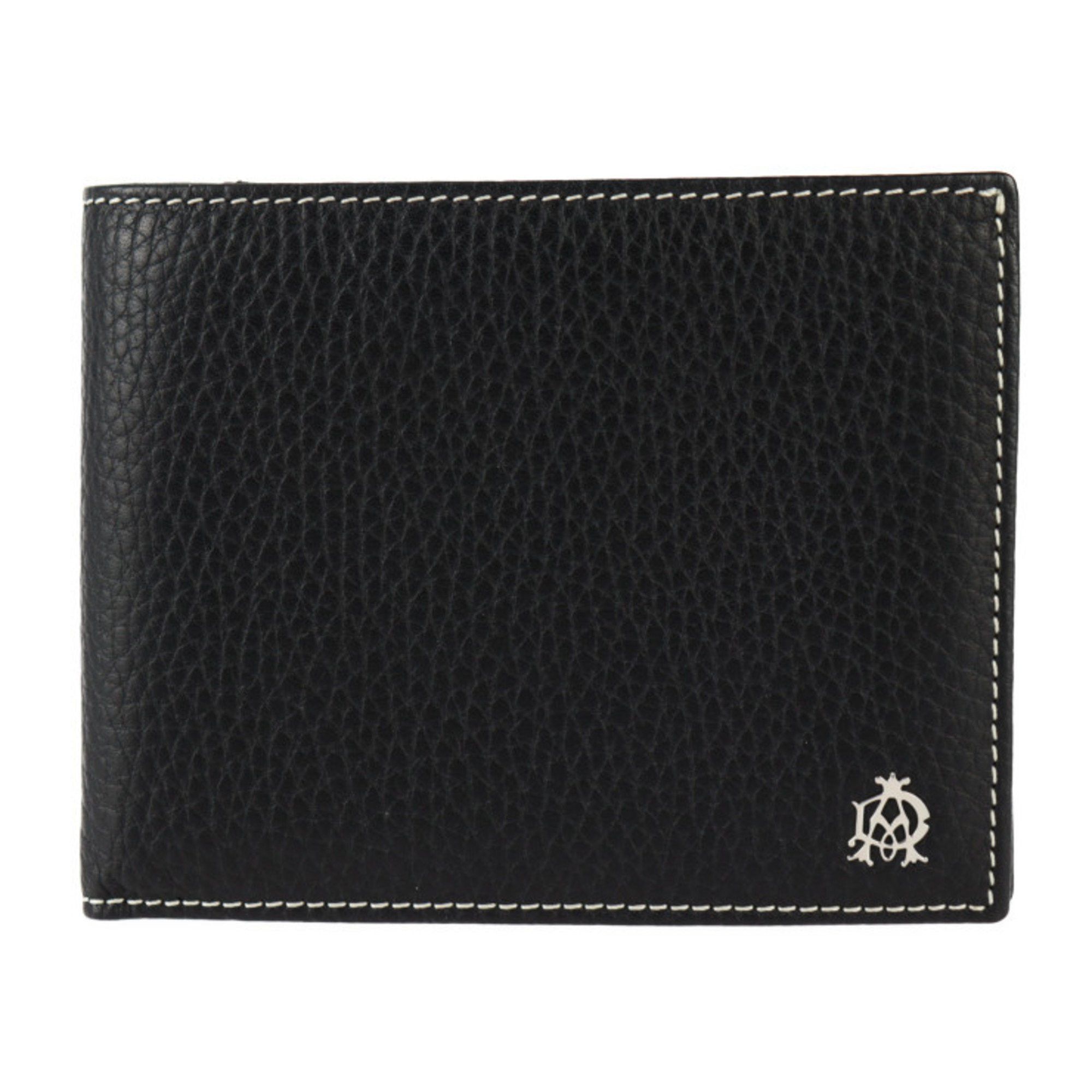 Dunhill BILLFOLD 4CC & COIN PURSE Bi-fold Wallet L2KE32A Calf Leather Black