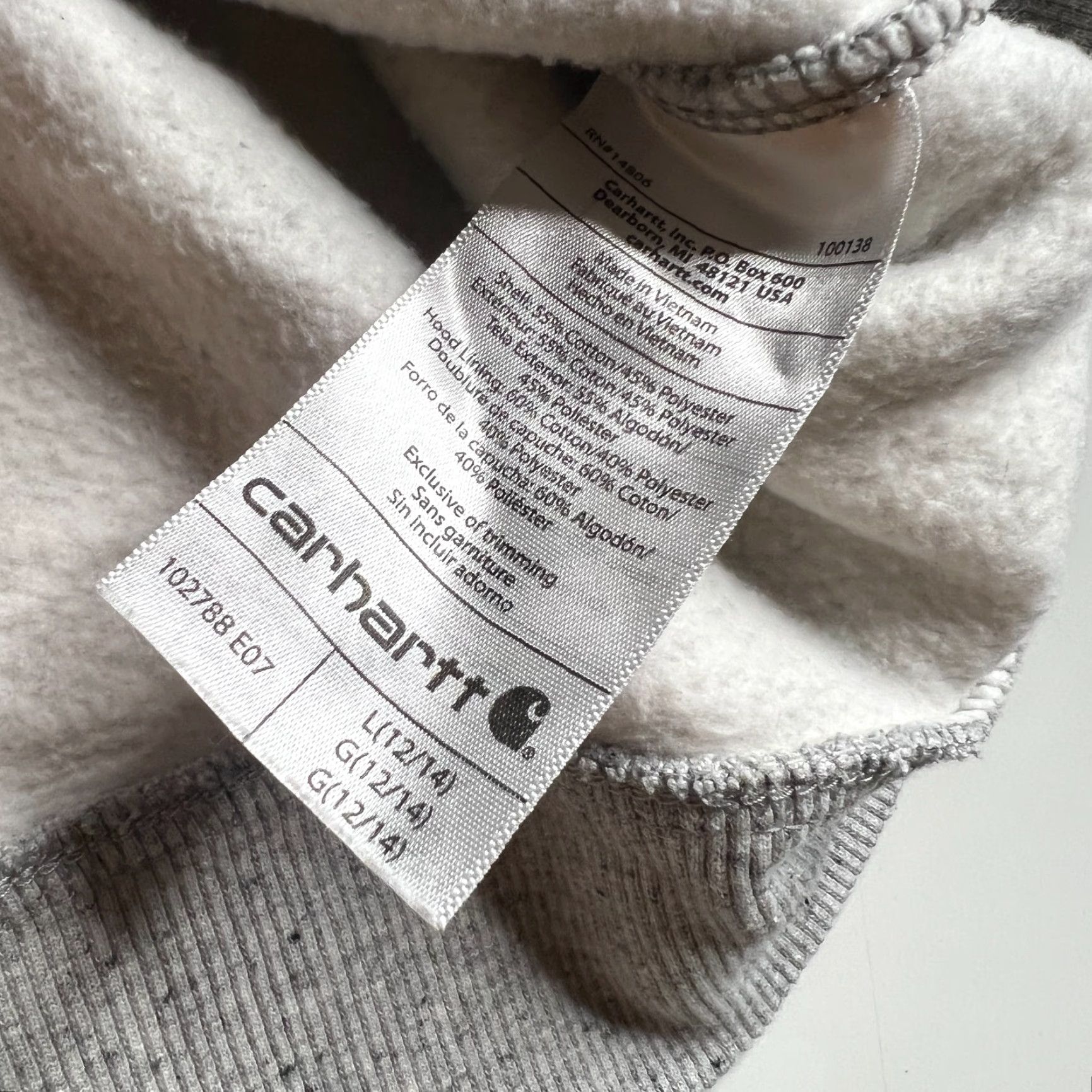 Carhartt VINTAGE Carhartt Women’s Zip-Up Hoodie Gray Relaxed Fit L 12–14 Full Zip Jacket Size L / US 10 / IT 46 - 4 Thumbnail