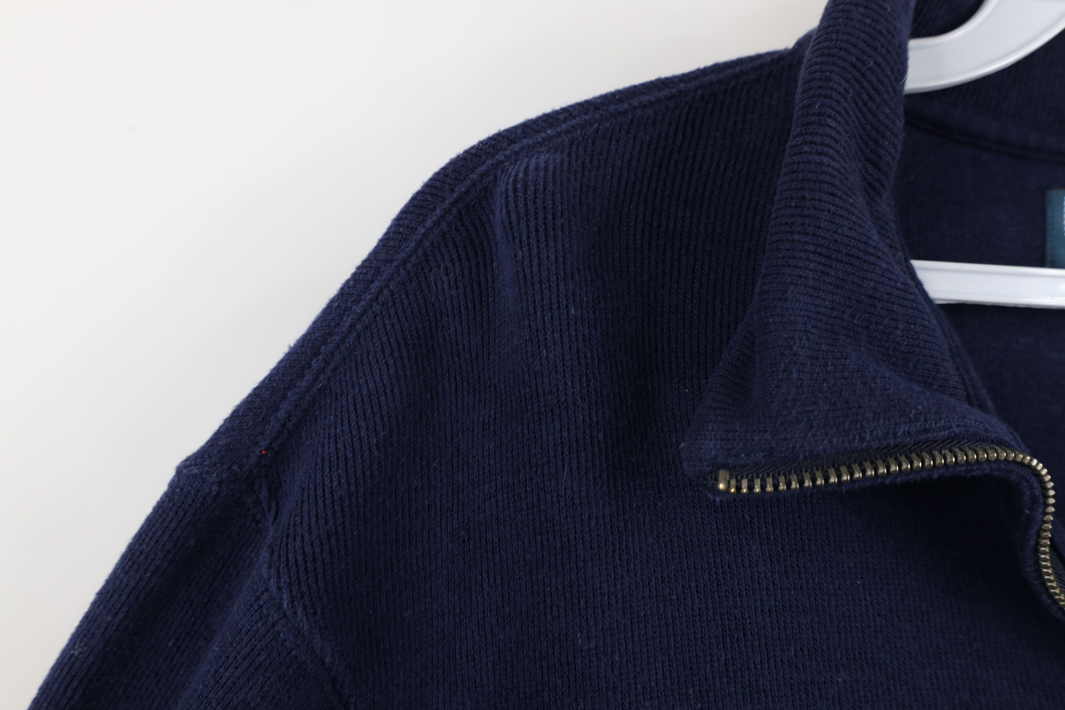 Ralph Lauren × Vintage Vintage 90s Ralph Lauren Cotton Ribbed Knit Half Zip Sweater Size US L / EU 52-54 / 3 - 6 Thumbnail