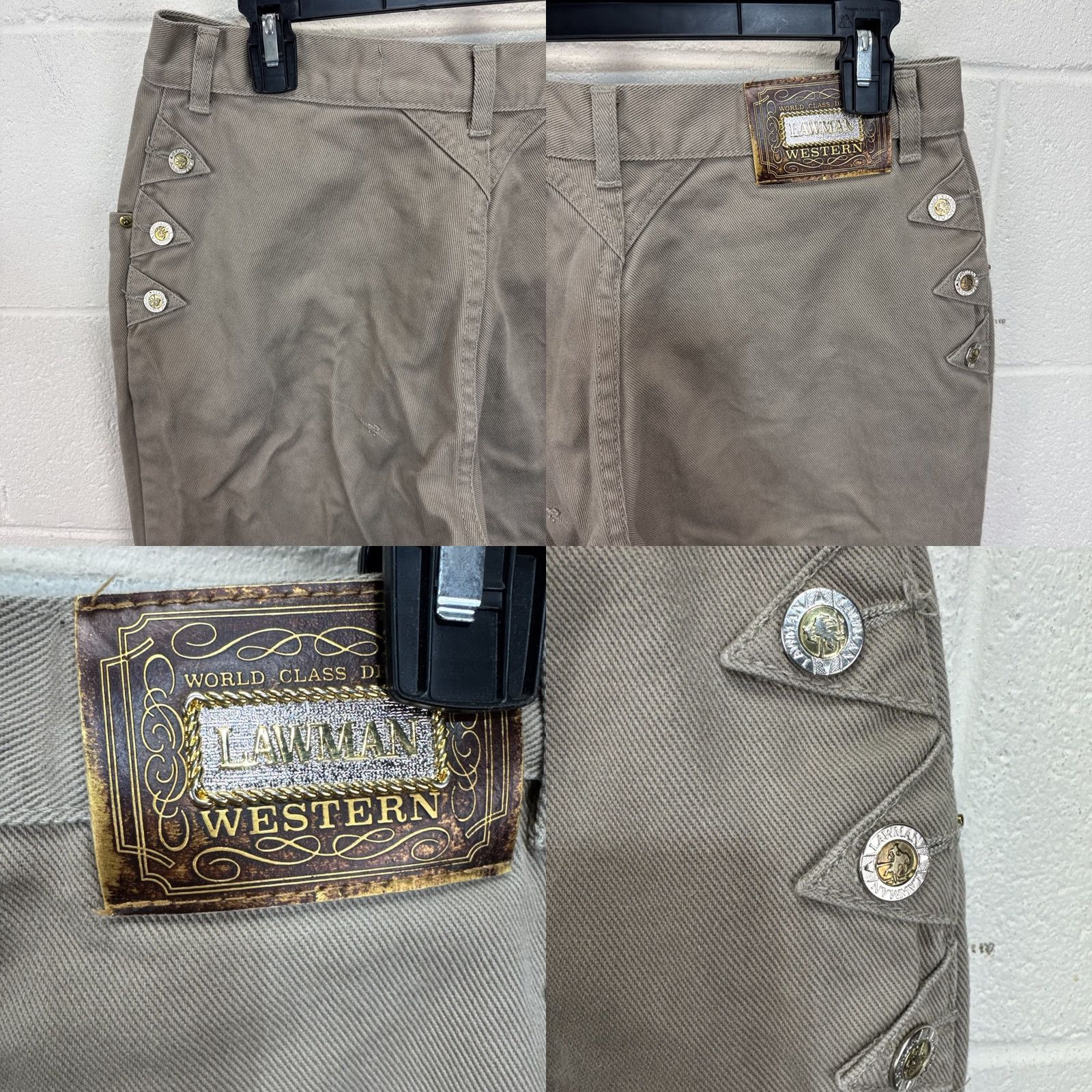 Denime VINTAGE Lawman Western Bootcut Jeans Womens Size 15 Beige Denim 32" Waist 35" Inseam Size 36" / US 14 / IT 50 - 8 Thumbnail