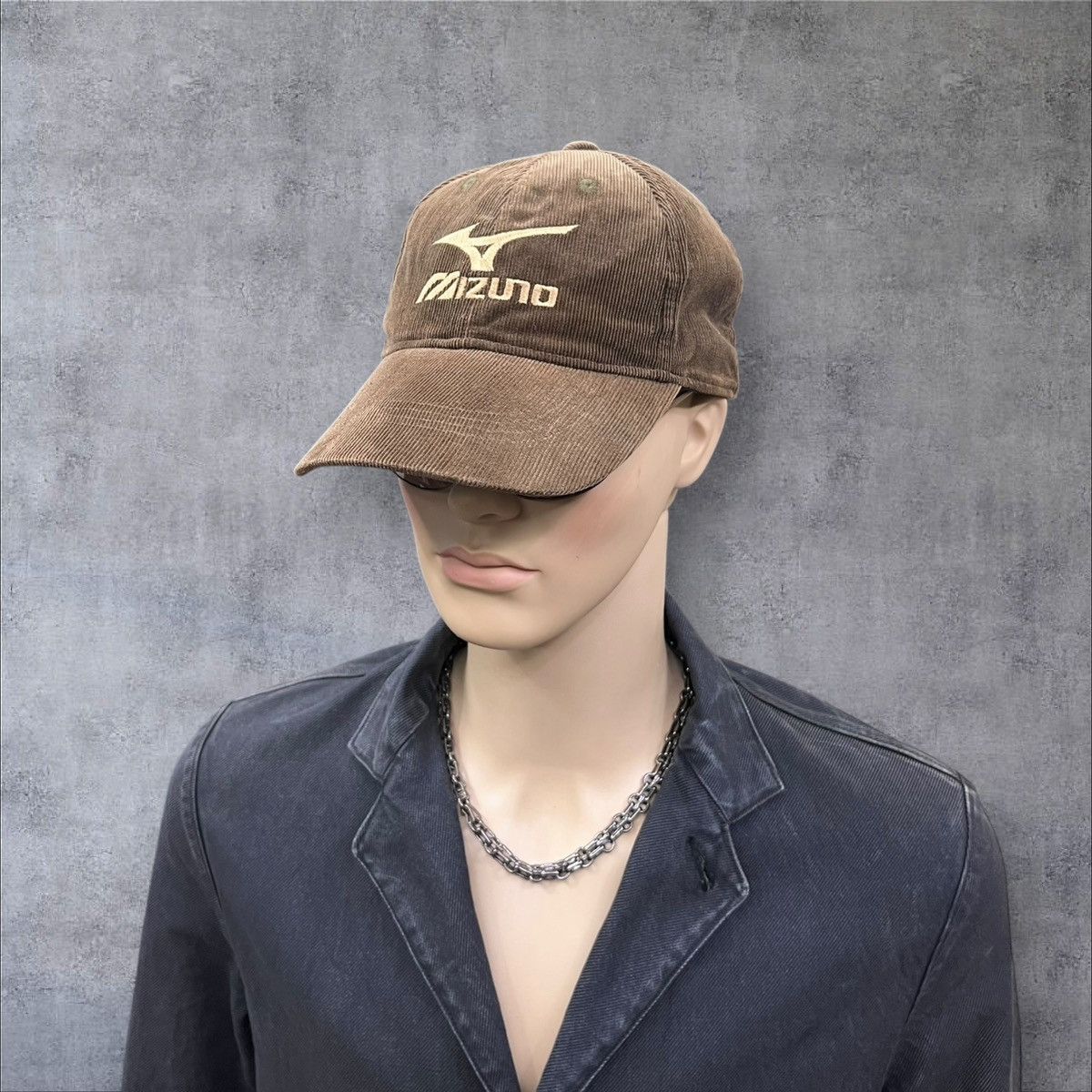 Mizuno 🔥Vtg Mizuno Brown Corduroy Cap Big Spellout Logo Strapback Size ONE SIZE - 1 Thumbnail