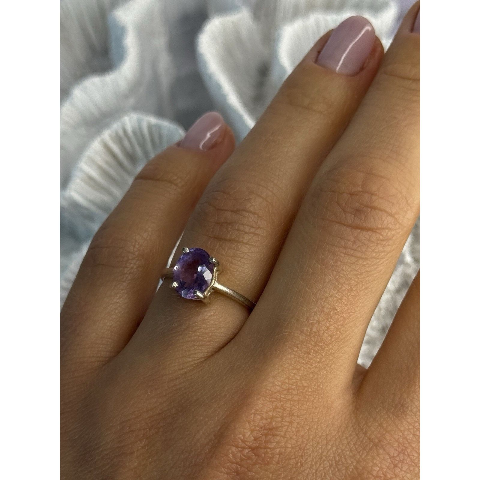 Jewelry 925 STERLING SILVER AMETHYST RING SIZE 6.5 Size ONE SIZE - 9 Thumbnail