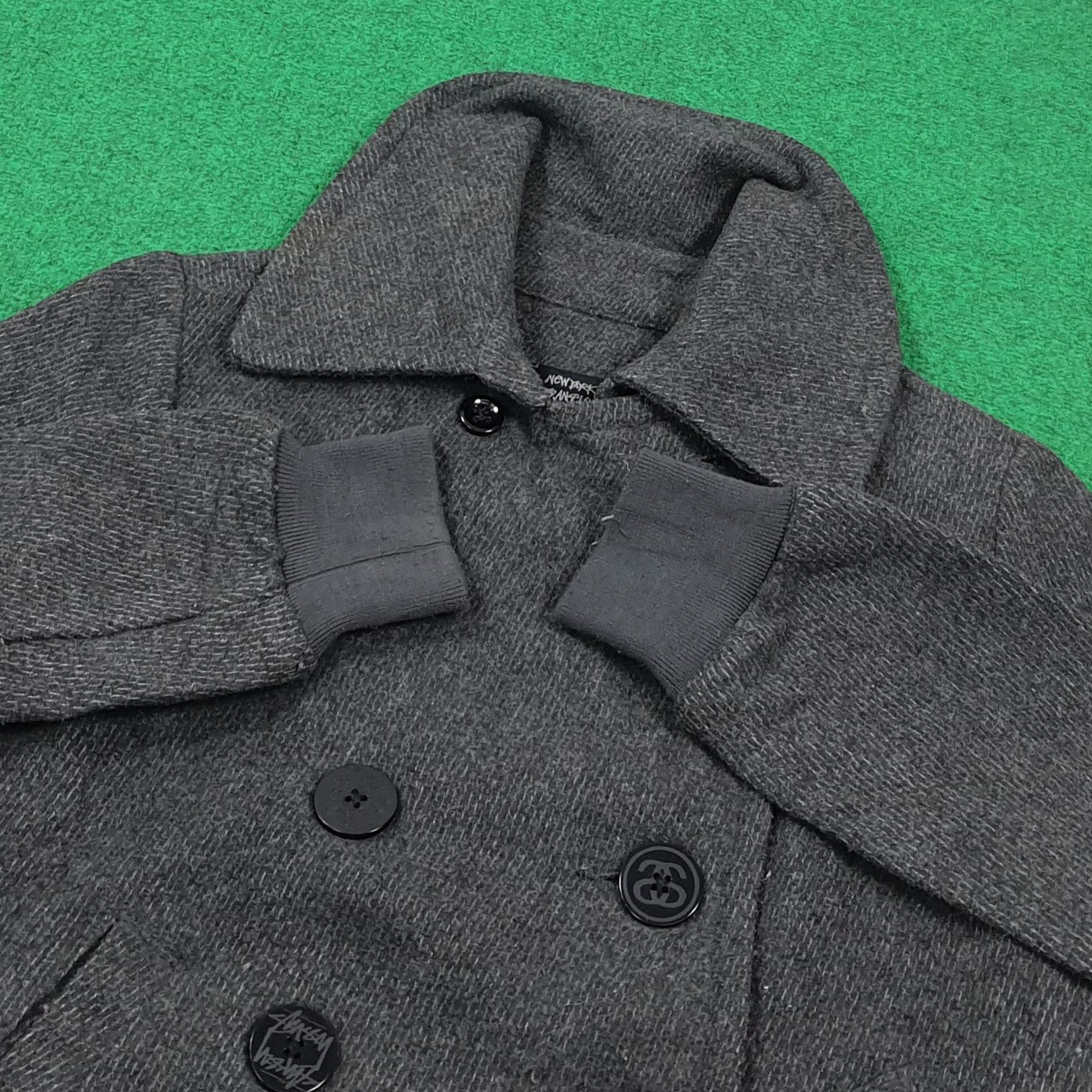 Stussy Vintage Stussy Japan Tweed Knit Breasted Peacoat C309N6 Size US XS / EU 42 / 0 - 4 Thumbnail