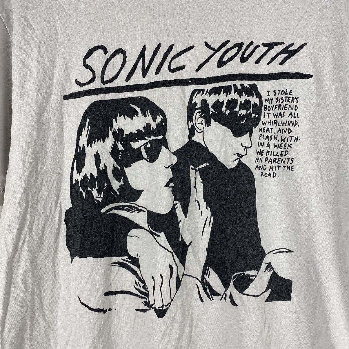 Band Tees SONIC YOUTH Y2K HIT THE ROAD PRINT T SHIRT Size US M / EU 48-50 / 2 - 2 Thumbnail