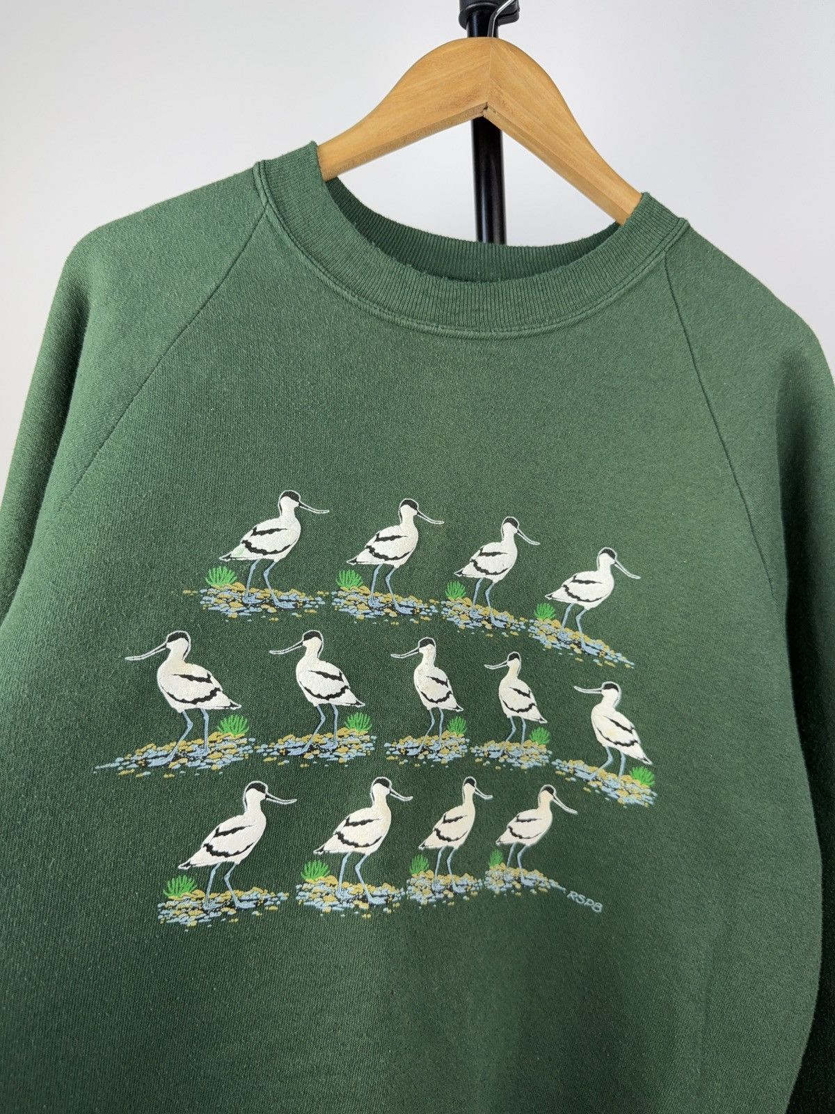 Other Vintage 90s RSPB Bird Print Green Sweatshirt Size US L / EU 52-54 / 3 - 3 Thumbnail