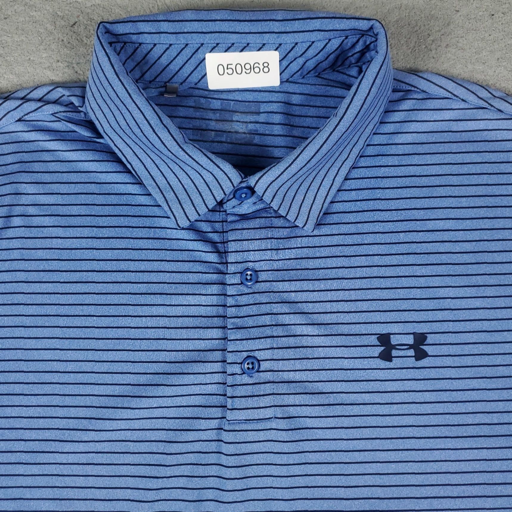 Under Armour Under Armour Polo Shirt Men's Size 2XL Blue Striped Casual Short Sleeve Polo Shirt 2XL Under Armour Men Blue Striped Polo Short Sleeve Casual Shirt Size US XXL / EU 58 / 5 - 2 Thumbnail