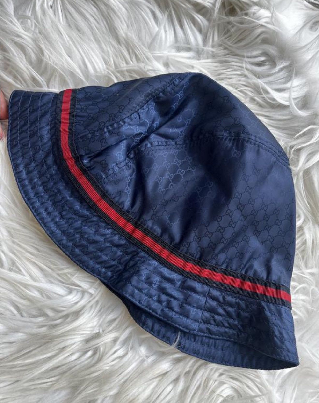 Gucci Junior Kids Nylon Monogram Hat Panama Bucket L 50-52