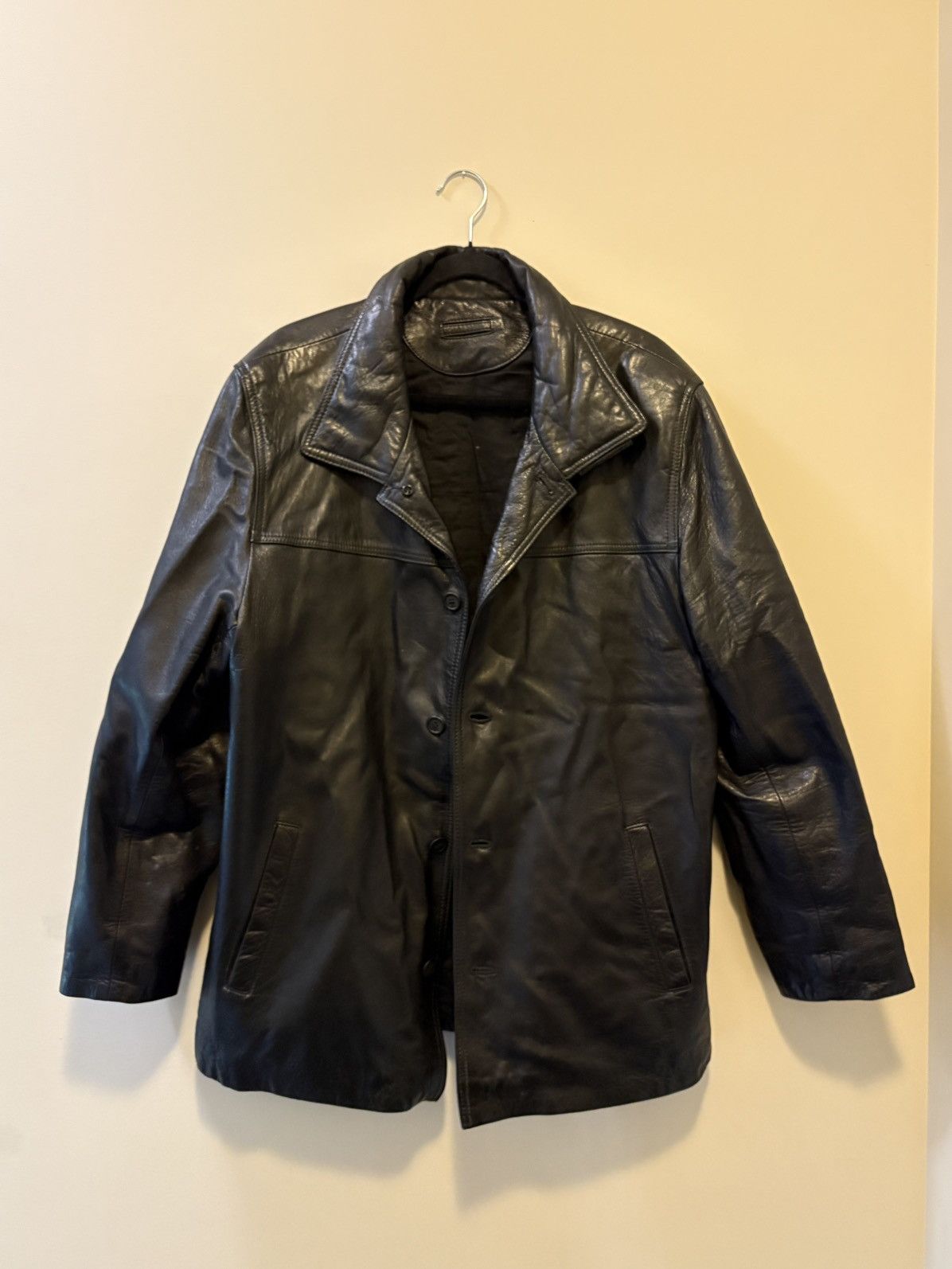 Vintage Vintage Mens Black Soft Leather Jacket - M/L Size US M / EU 48-50 / 2 - 1 Thumbnail