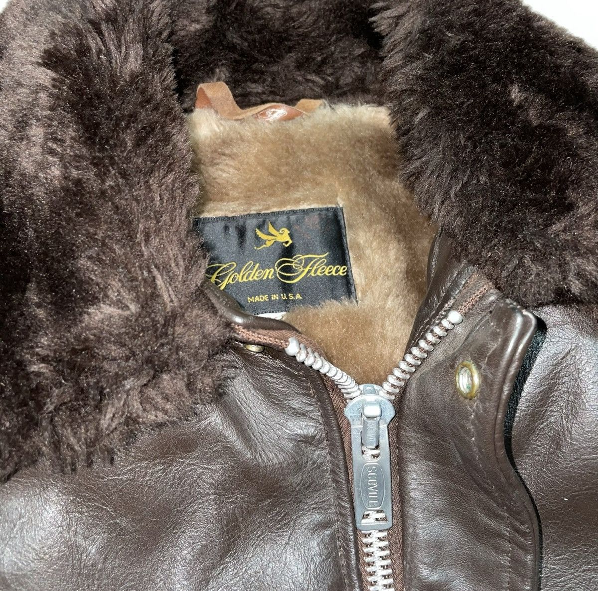 Vintage Vintage Golden Fleece A-2 Brown Leather Flight Bomber Jacket Size US M / EU 48-50 / 2 - 7 Thumbnail