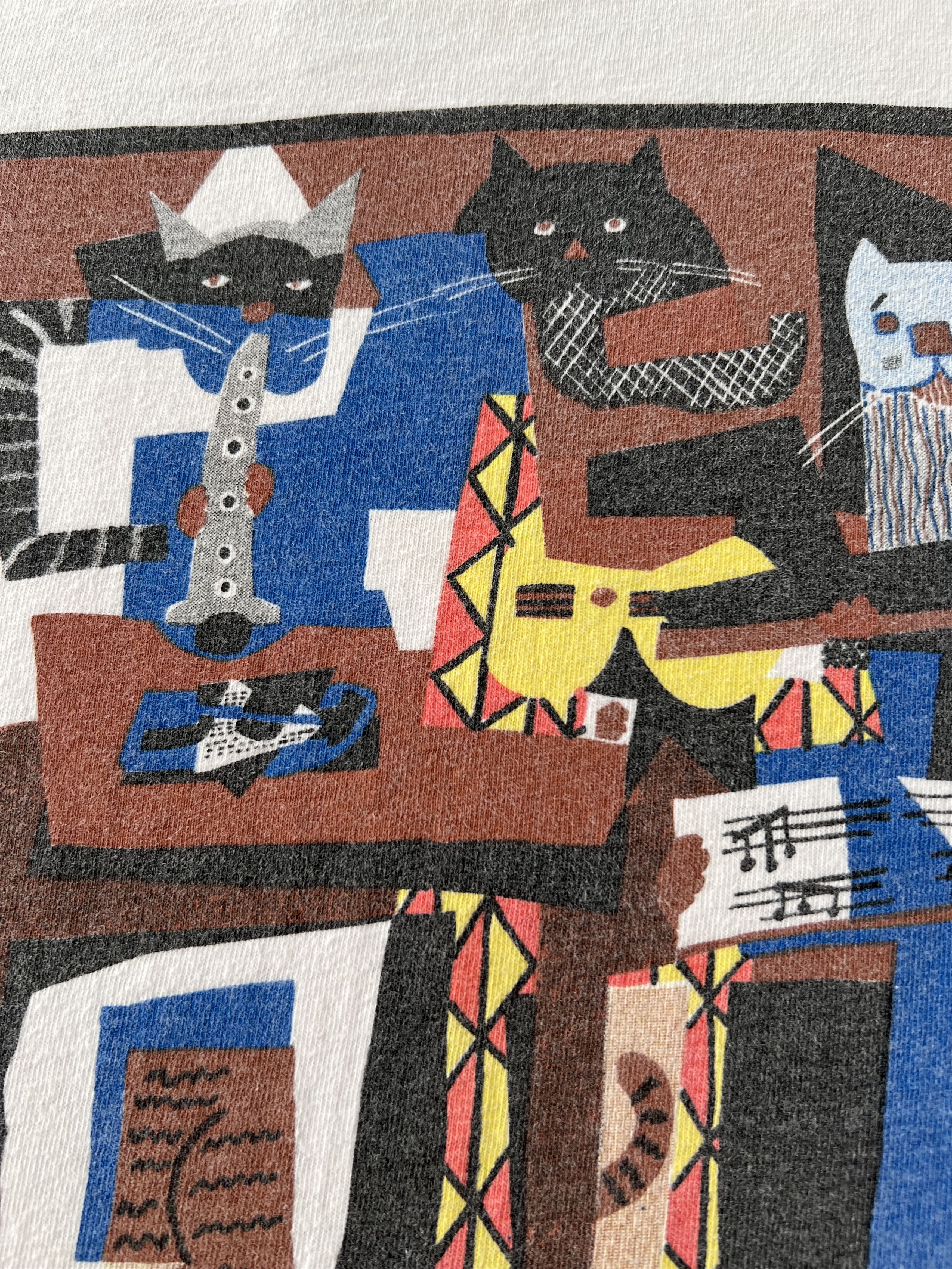 Arts & Science Vintage 1990 Picatso Pablo Picasso Parody Cat Art T-shirt Size US S / EU 44-46 / 1 - 5 Thumbnail