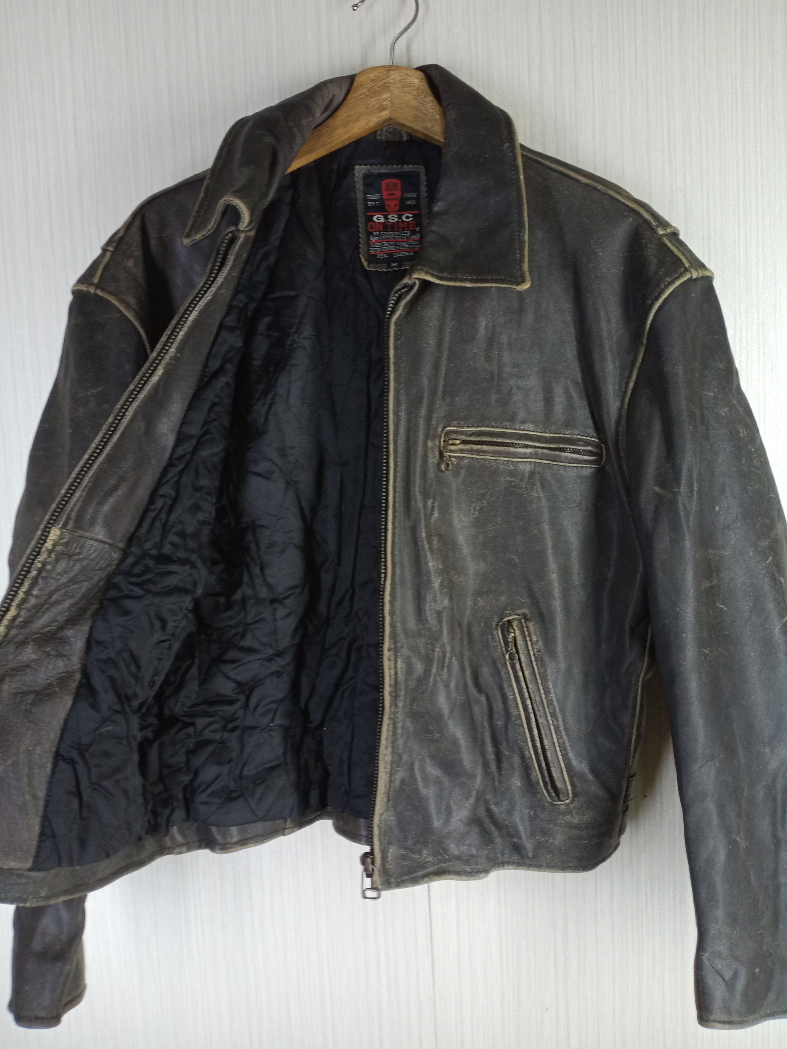 Genuine Leather Vintage G.S.C Ontime Road Masters Genuine Leather Jacket Size US M / EU 48-50 / 2 - 5 Thumbnail