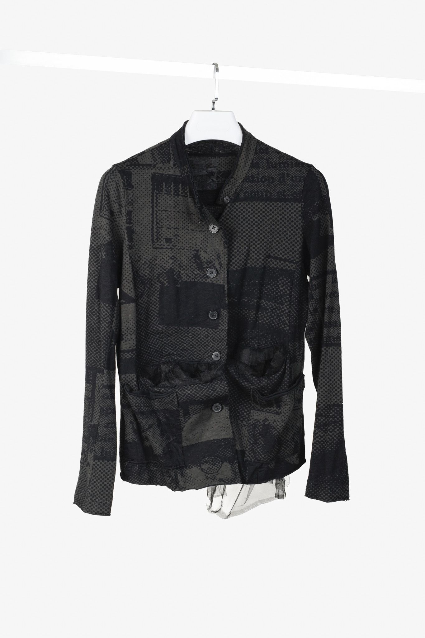 Rundholz Rundholz Black Label Vert Print Halftone Tulle-Ruffle Jacket Size M / US 6-8 / IT 42-44 - 1 Thumbnail