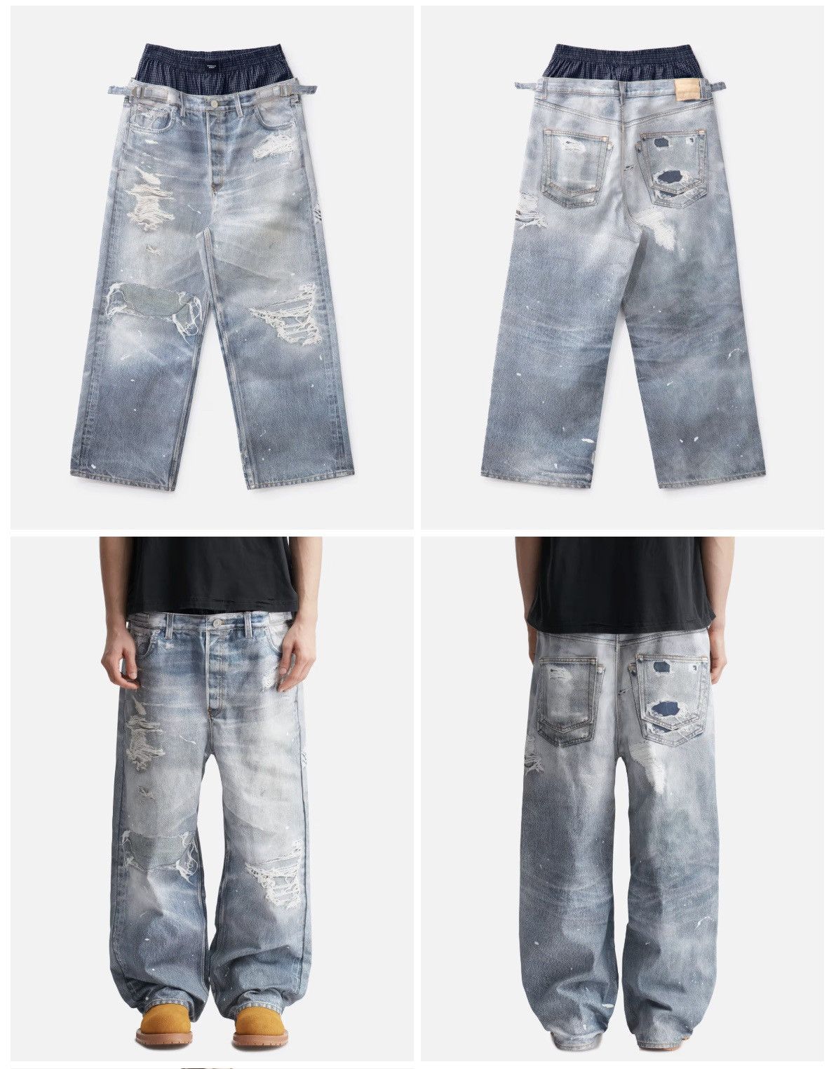 PROJECT G/R Protocol Index Trompe-Loeil Layered Jeans Pants Blue Size 3 Size US 36 / EU 52 - 11 Thumbnail