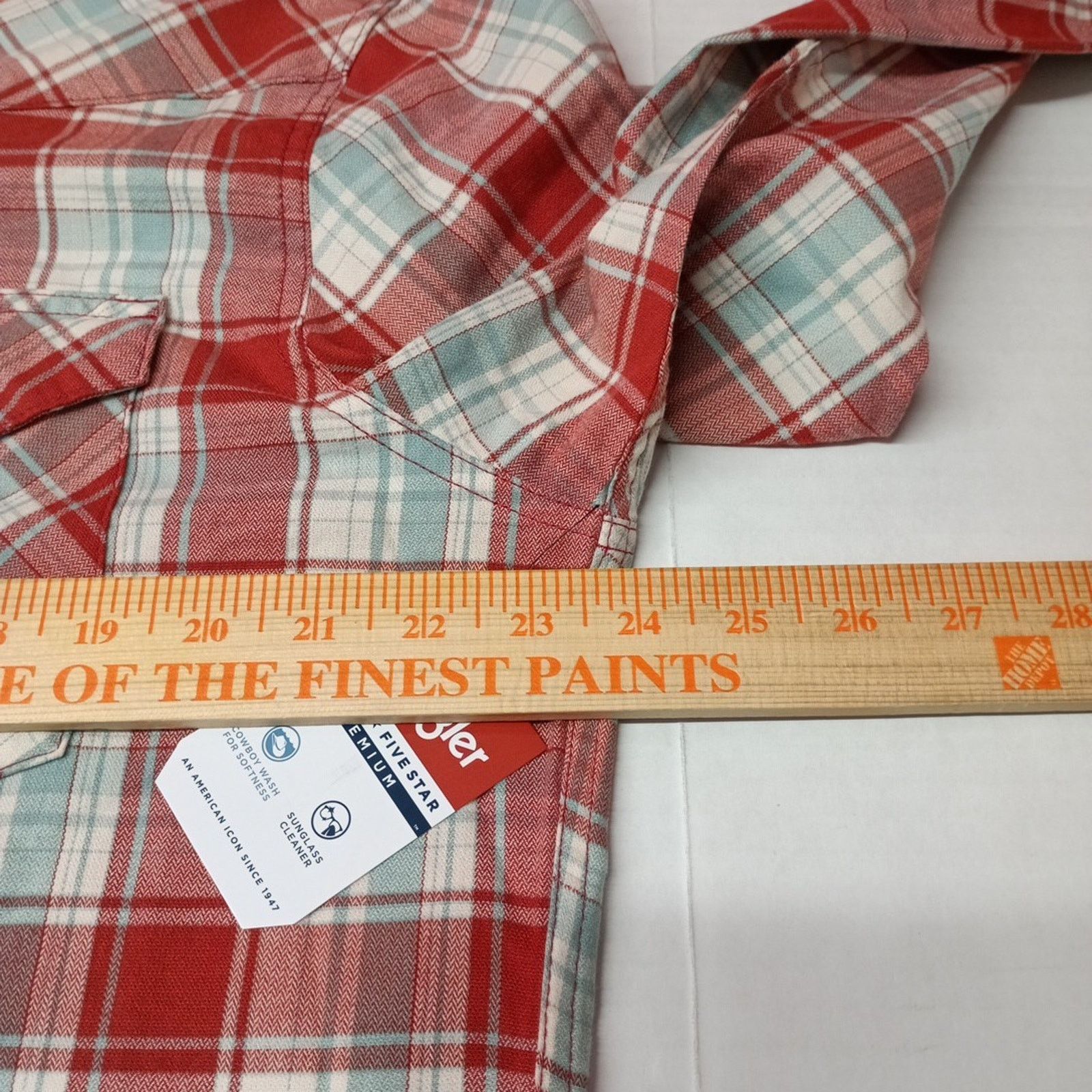 Wrangler Wrangler Cowboy Wash Shirt Men's Size L Large Red Teal Plaid Size US L / EU 52-54 / 3 - 5 Thumbnail