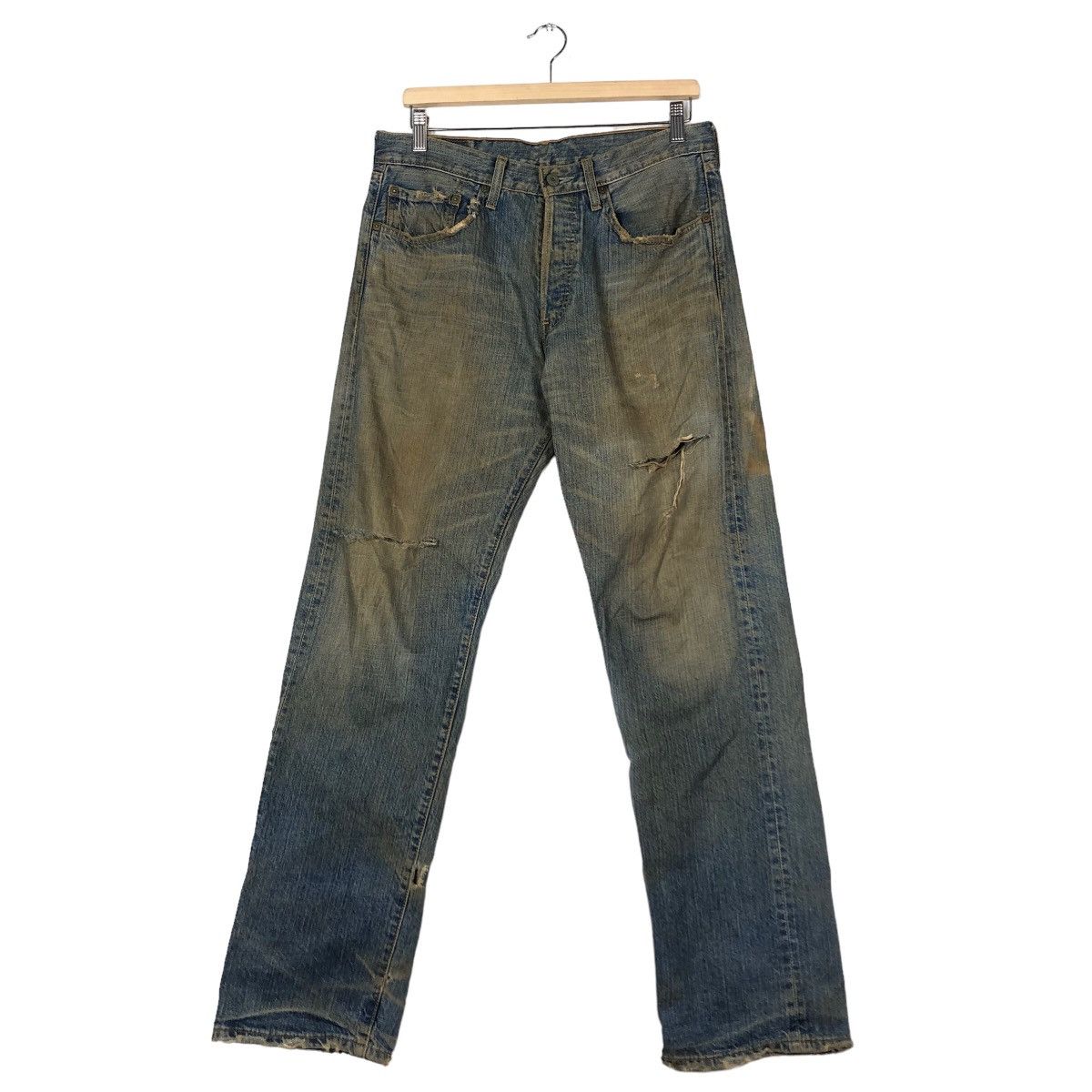 Levi's 🔥Vintage Distressed Denim Rusty Design Levi’s 501 Size US 32 / EU 48 - 1 Thumbnail