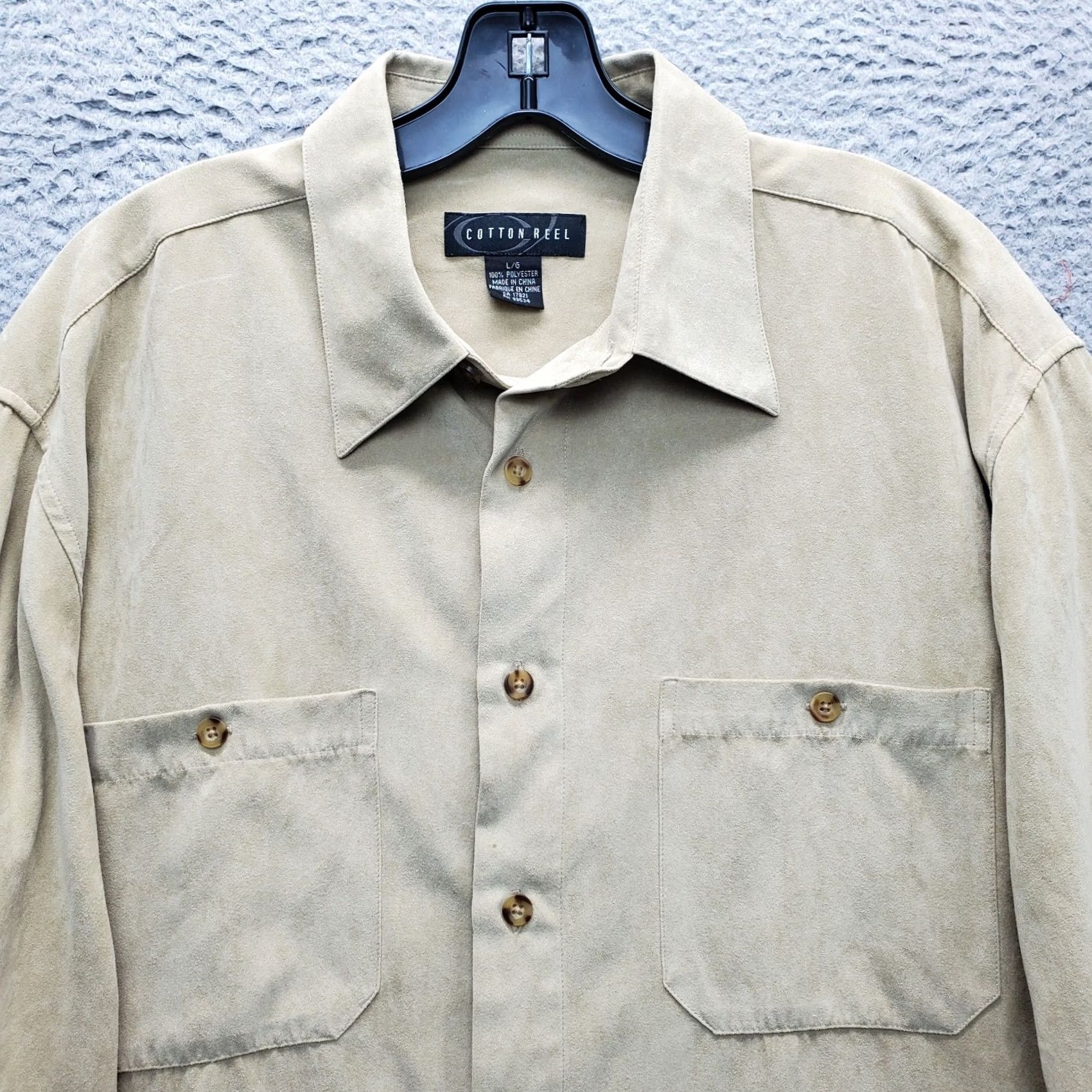 Vintage Cotton Reel Shirt Mens Large Brown Detail Pockets Side Slit Collared Button Up Size US L / EU 52-54 / 3 - 7 Thumbnail
