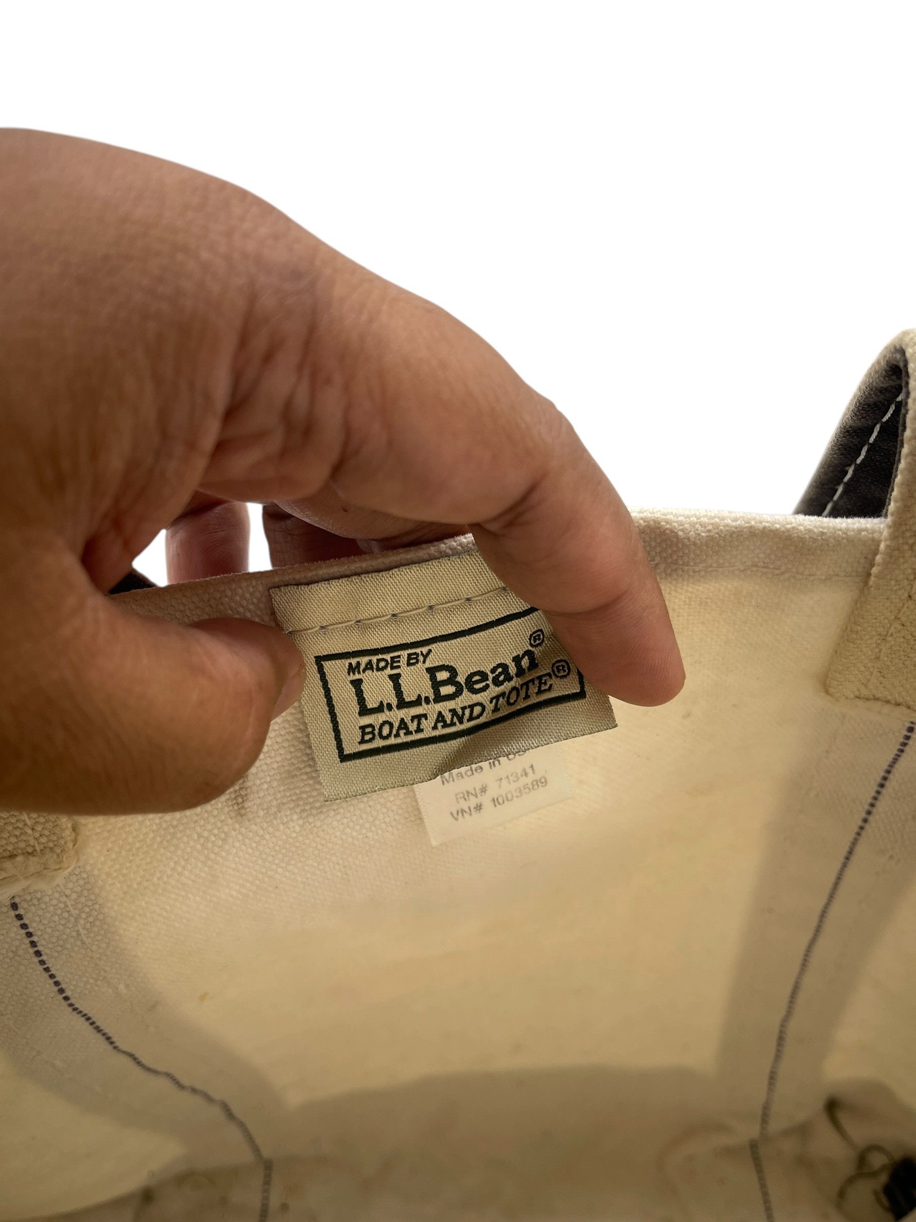L.L. Bean L.L.Bean Boat and Tote Small Canvas Bag Navy Trim USA Made Size ONE SIZE - 12 Thumbnail