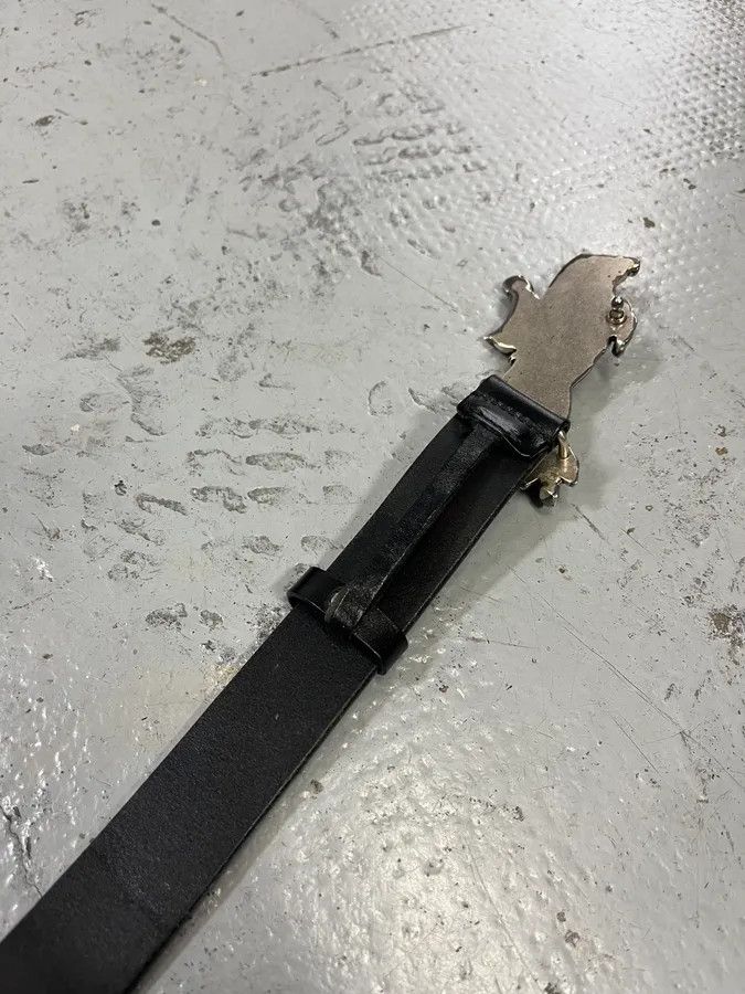 Gucci 2000s Gucci Horse Rider Buckle Black Leather Belt Size ONE SIZE - 8 Thumbnail