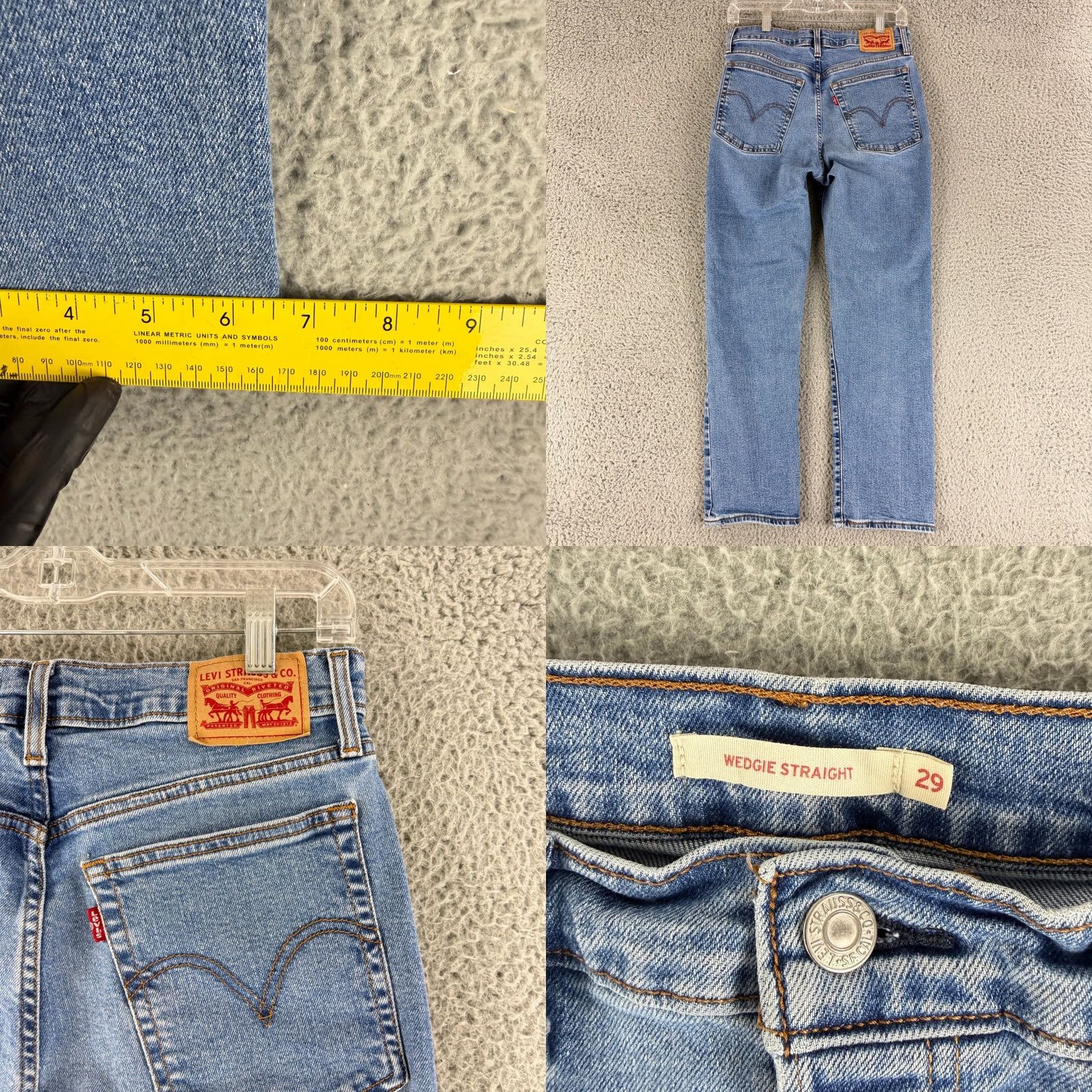 Levi's Levi'S Wedgie Straight Jeans Womens High Rise Light Blue Button Fly - Vintage, 29in Waist Size 29" - 8 Thumbnail