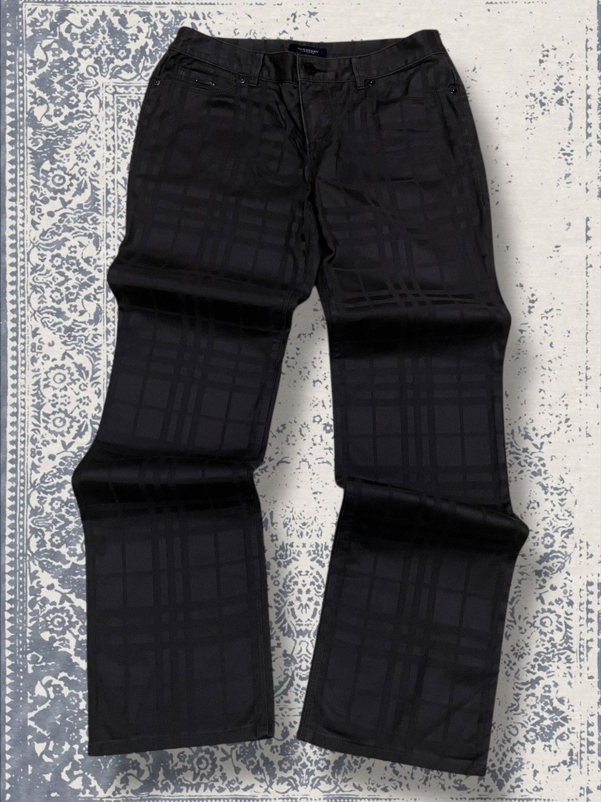 Burberry × Japanese Brand × Vintage Vintage 1990s Designer Burberry Checkered Brown Pant Size US 29 - 1 Thumbnail