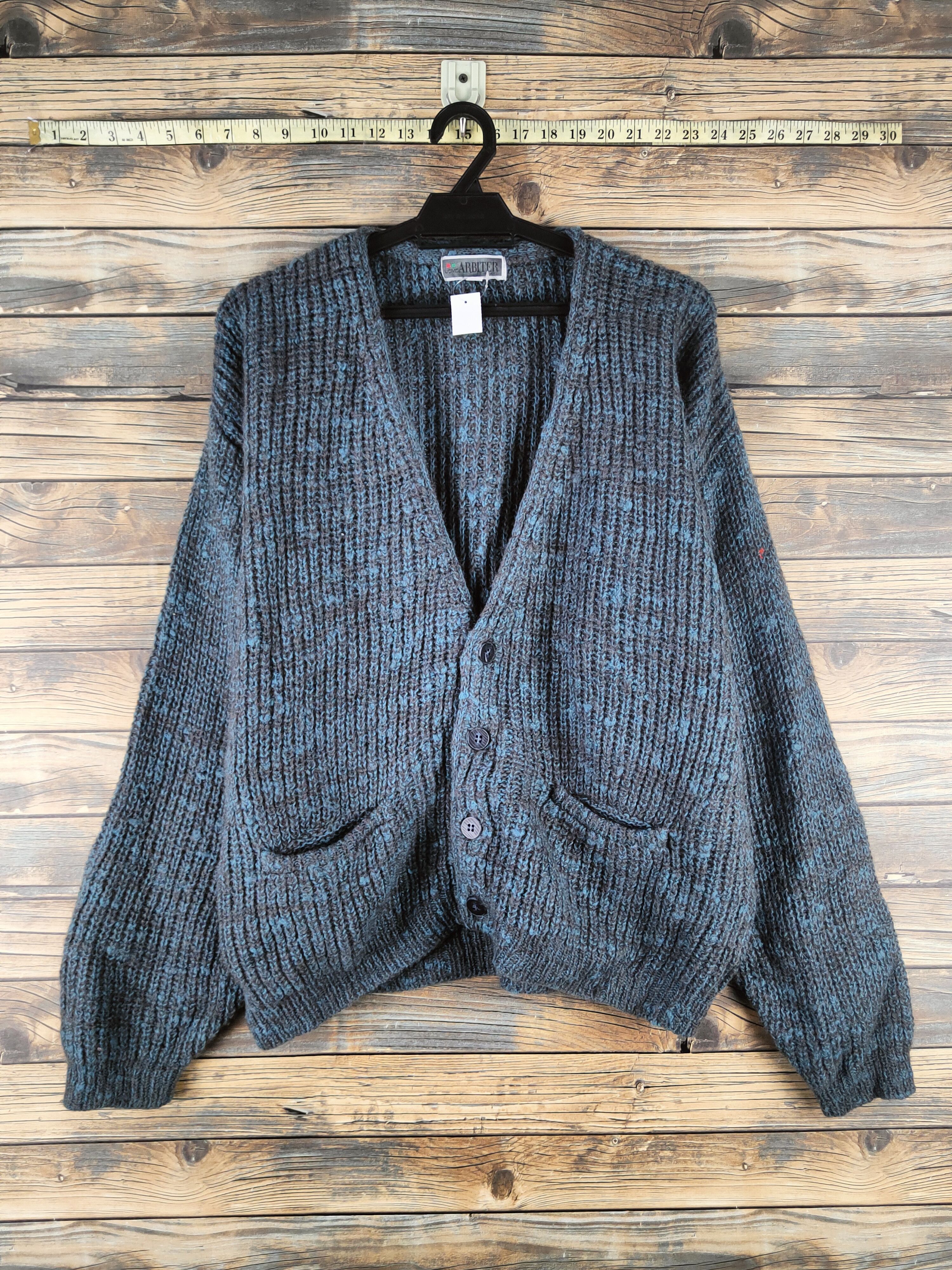 Japanese Brand DL Uomo Arbiter Dark Gray Blue Knitwear Cardigans # 46-389 Size US L / EU 52-54 / 3 - 1 Thumbnail
