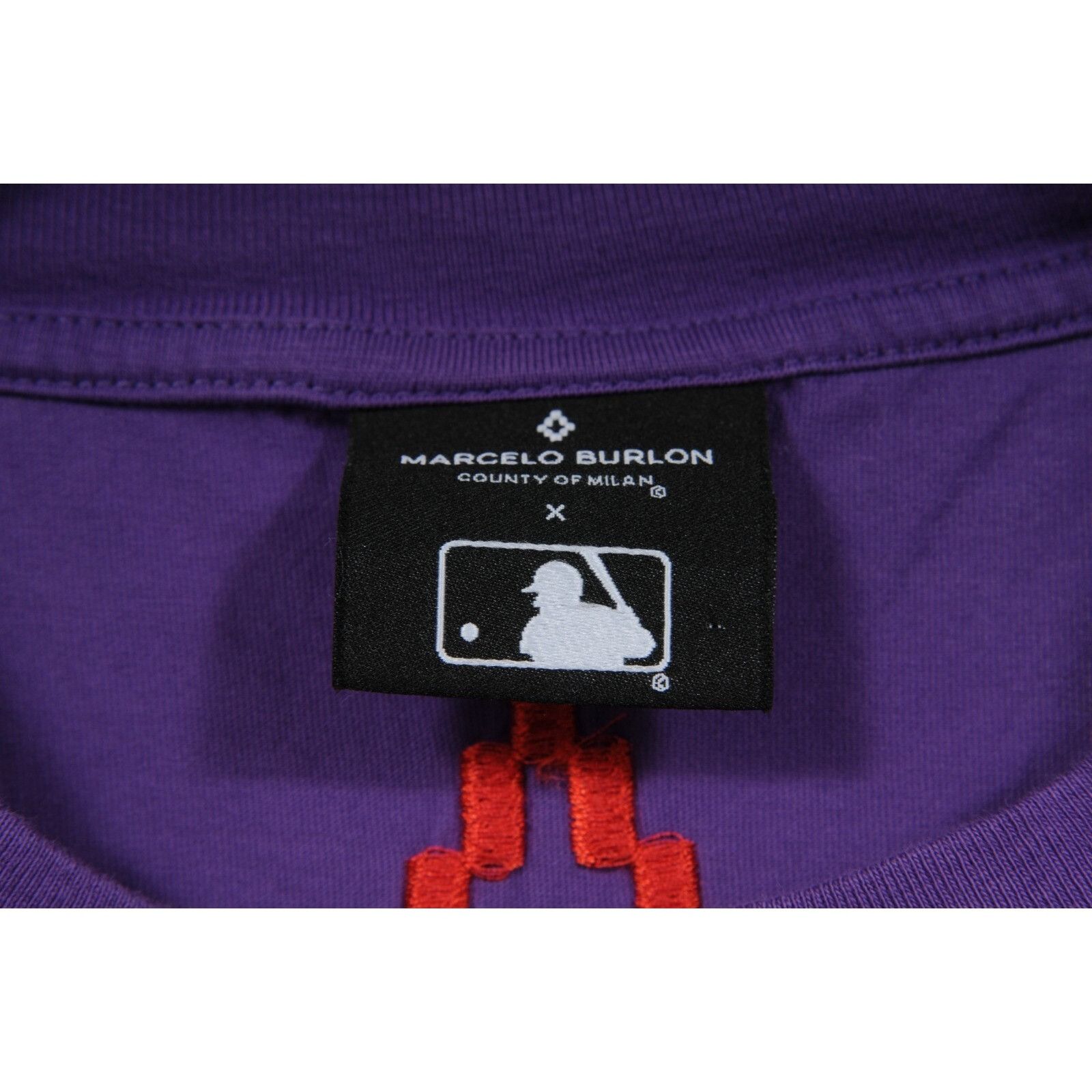 Marcelo Burlon MLB Miami Florida Marlins T Shirt Large Purple Orange Size US L / EU 52-54 / 3 - 4 Thumbnail
