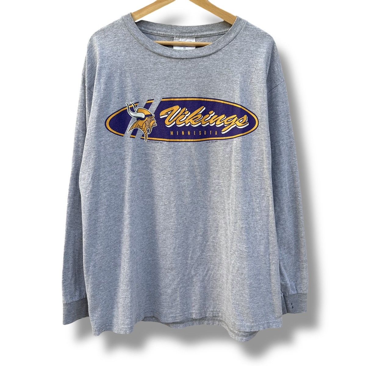 CSA Vintage 1999 NFL Minnesota Vikings Long Sleeve T-Shirt Gray Size US L / EU 52-54 / 3 - 1 Thumbnail