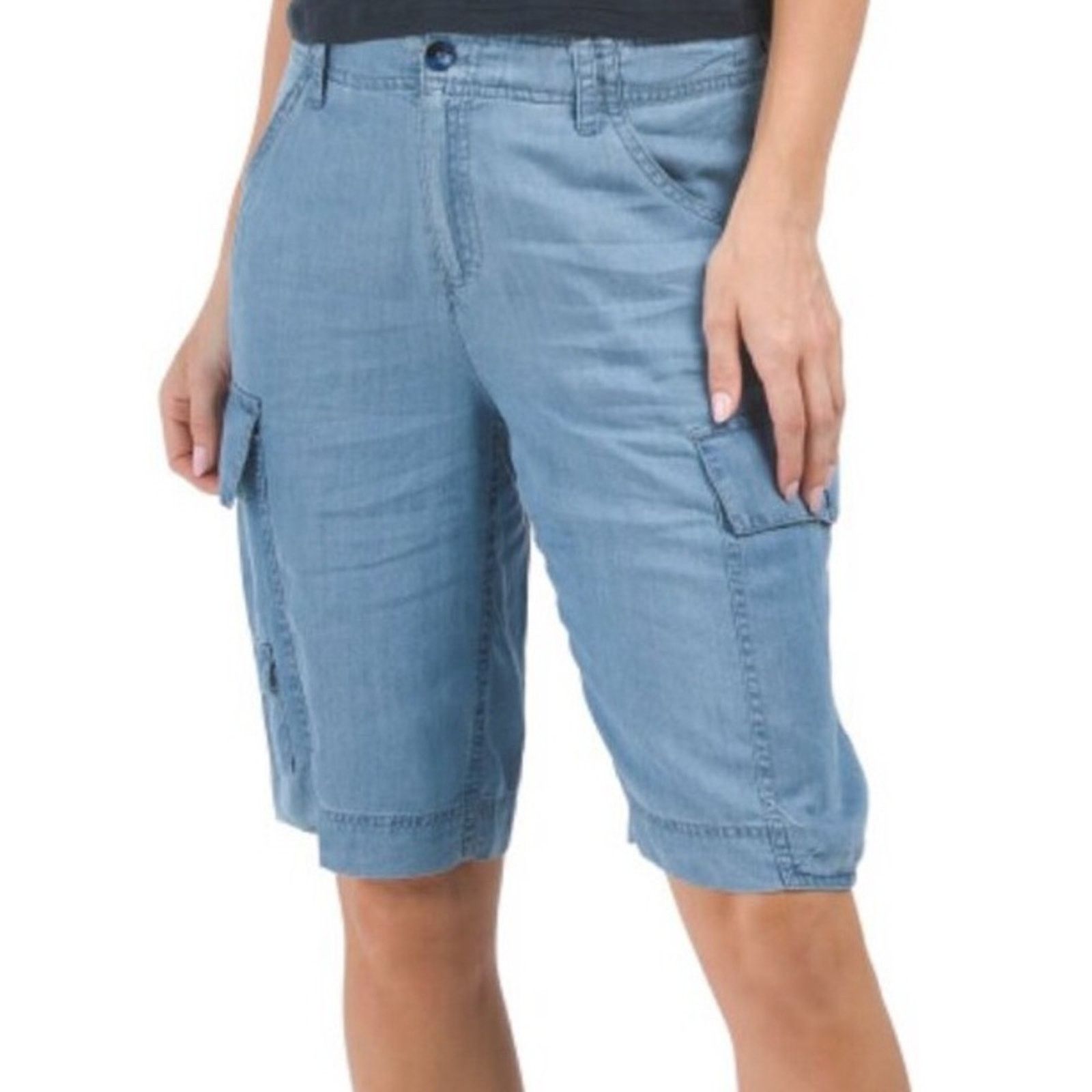 Barker NEW WALTER BAKER $168 Theo Womens Cargo Shorts Chambray 2 Size 26" / US 2 / IT 38 - 8 Thumbnail