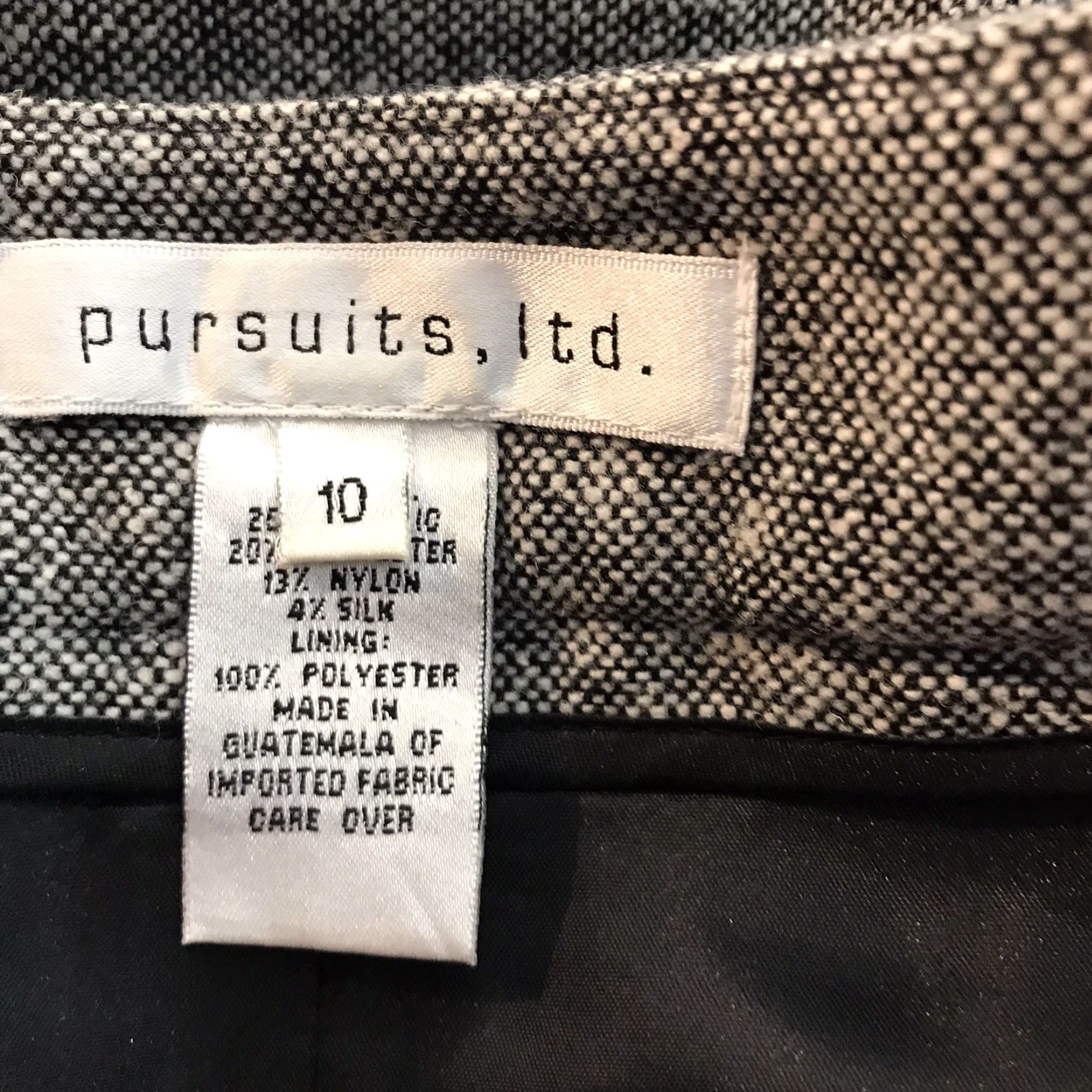 Vintage Pursuits Ltd Blk/Wht Marled Wool Blend Midi Skirt Womens Size 10 Size 32" / US 10 / IT 46 - 7 Thumbnail
