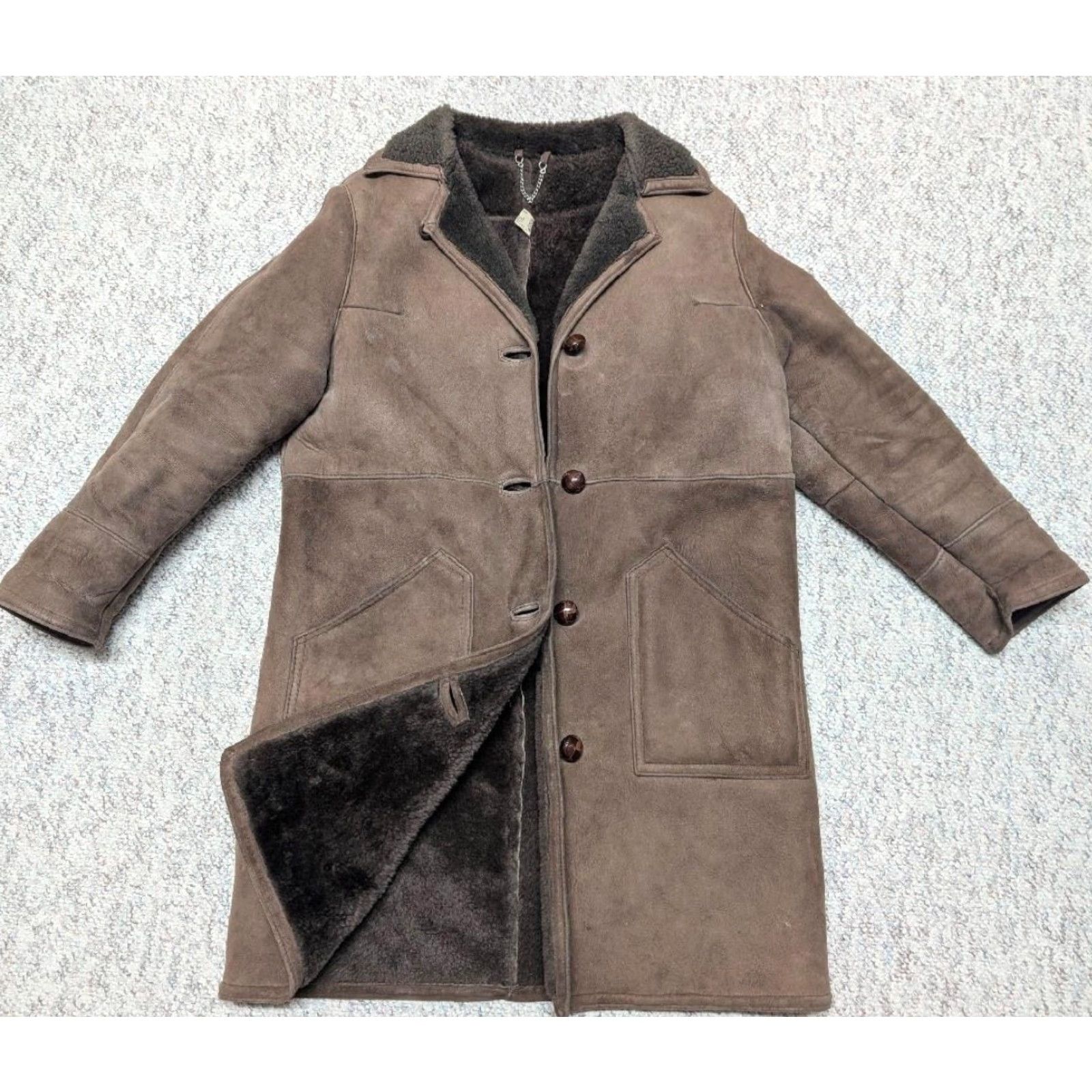 Vintage VINTAGE Filenes Shearling Leather Brown Overcoat Coat Womens L Size L / US 10 / IT 46 - 2 Thumbnail