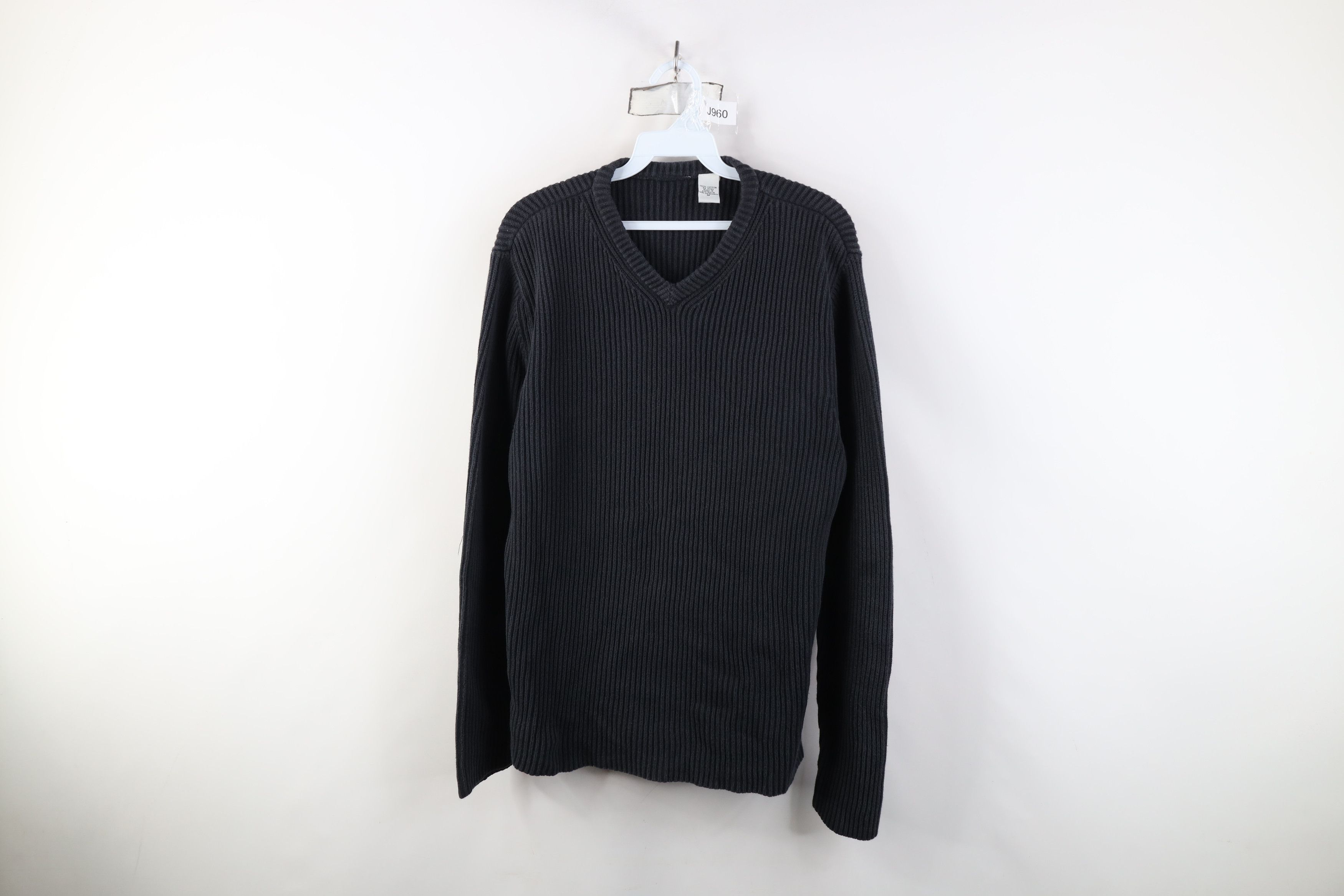 Vintage Vintage 90s Y2K Streetwear Blank Cotton Ribbed Knit Sweater Size M / US 6-8 / IT 42-44 - 1 Thumbnail