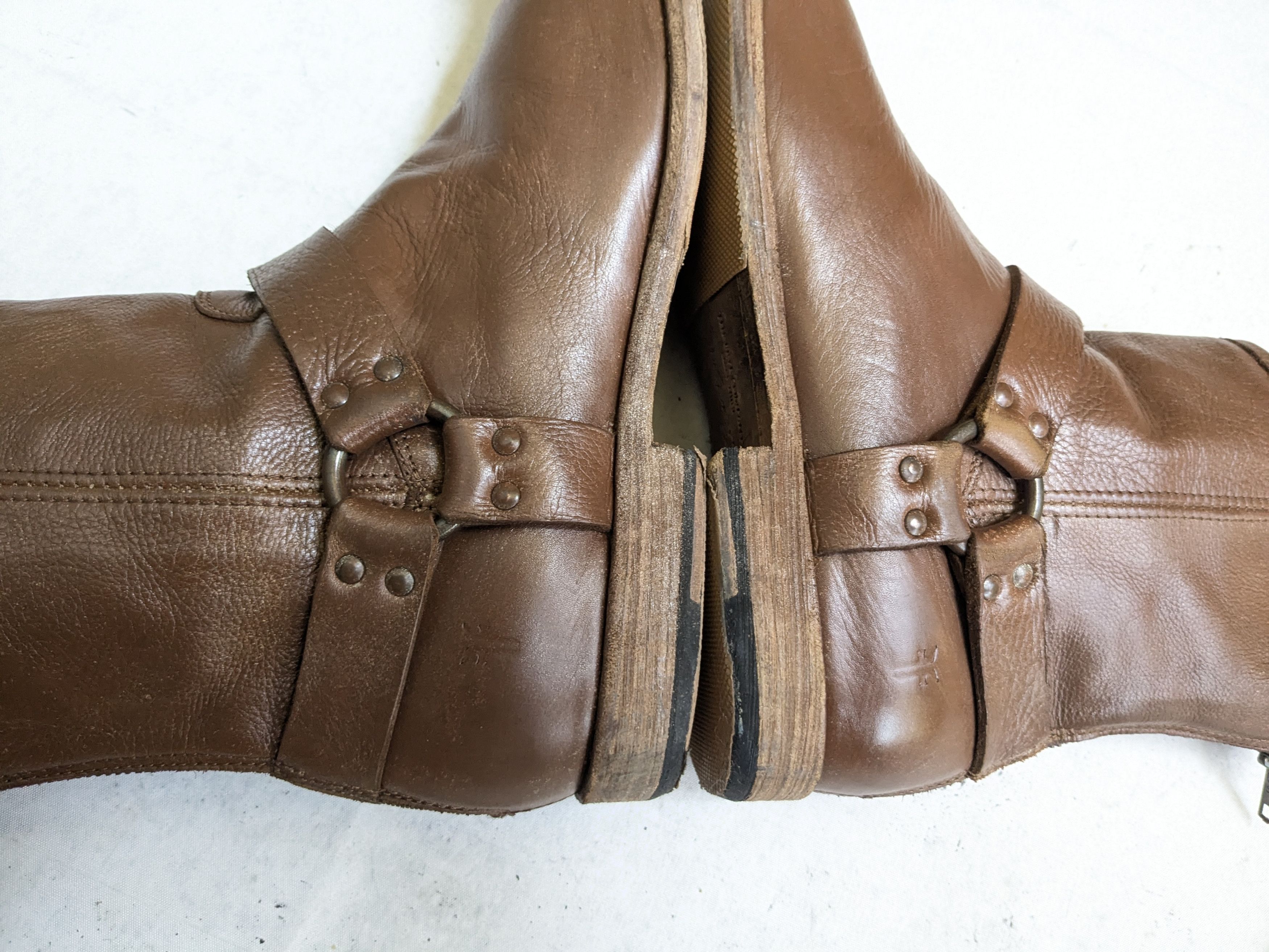Frye Frye Harness Brown Leather 12 D Leather Buckle Size US 12 / EU 45 - 12 Thumbnail