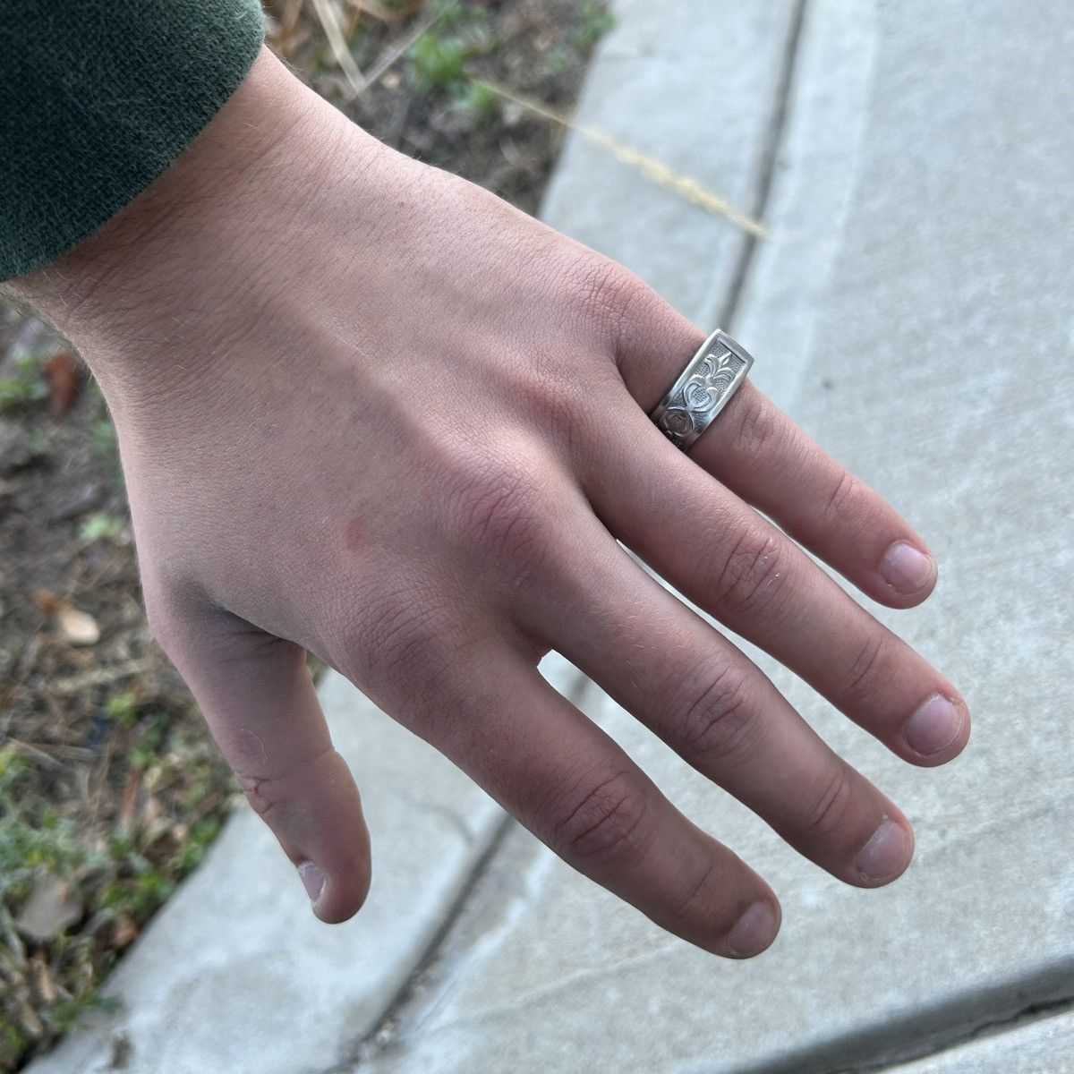Vintage Drop Edge 1/1 Silver Ring Size ONE SIZE - 4 Thumbnail