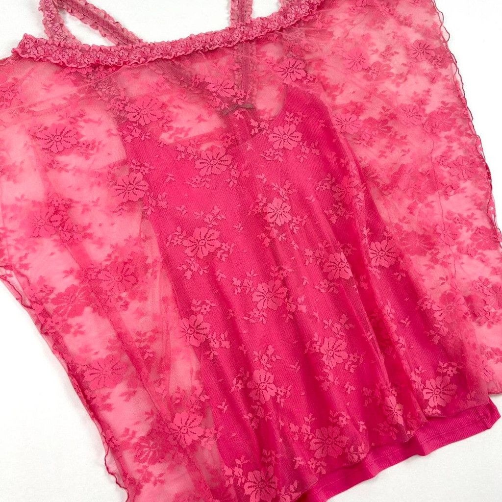 Vintage vintage Intimissimi set, cami and matching lace shawl Size M / US 6-8 / IT 42-44 - 2 Thumbnail