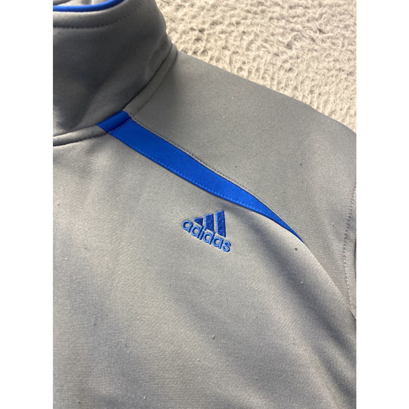 Adidas VINTAGE? Actually not vintage; adidas Therma-Fit Pullover Sweatshirt M Men 1/4 Zip Mock Neck Gray Blue Size US M / EU 48-50 / 2 - 2 Thumbnail
