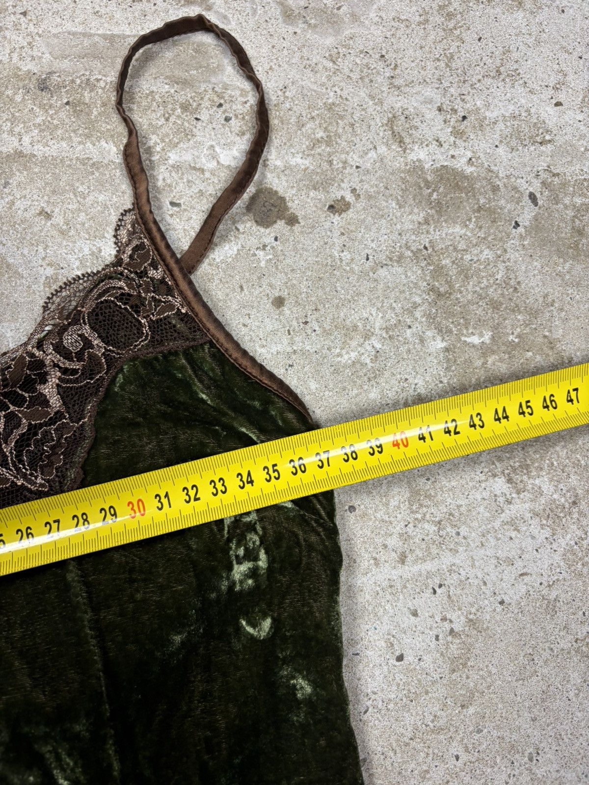 Dolce & Gabbana Vintage 2006 Dolce & Gabbana Velvet Green Mini Dress Lace Size M / US 6-8 / IT 42-44 - 8 Thumbnail