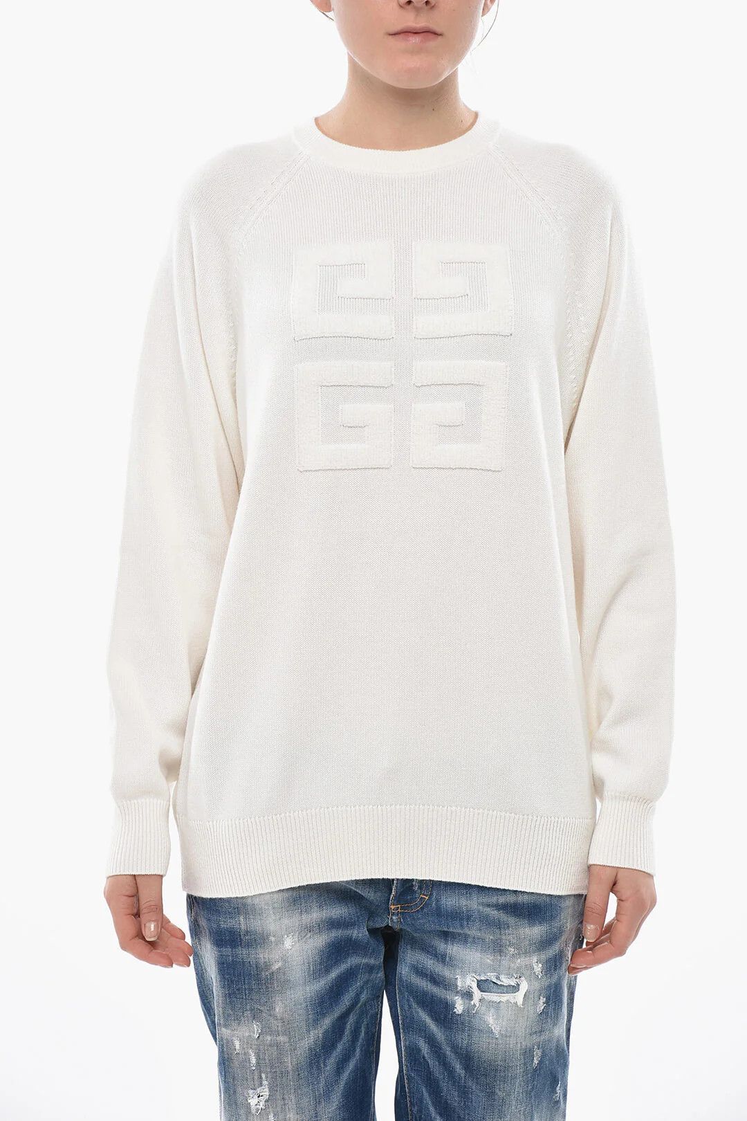 Givenchy og1mm0326 Cashmere Crewneck Sweater in White Size XL / US 12-14 / IT 48-50 - 1 Thumbnail