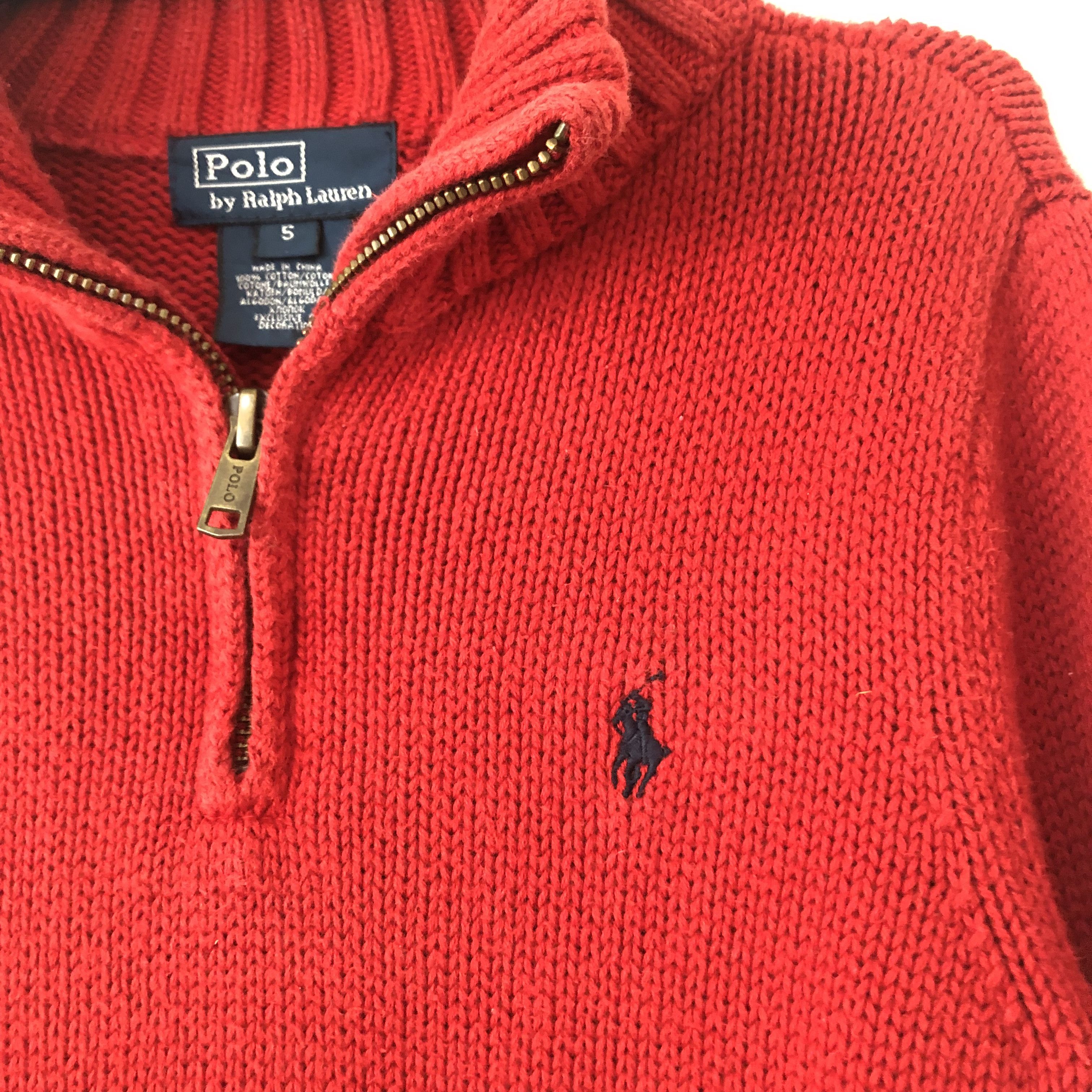 Polo Ralph Lauren Vintage Polo Ralph Lauren 1/4 Zip Knit Sweater Kids Size 5T Size US XS / EU 42 / 0 - 4 Thumbnail
