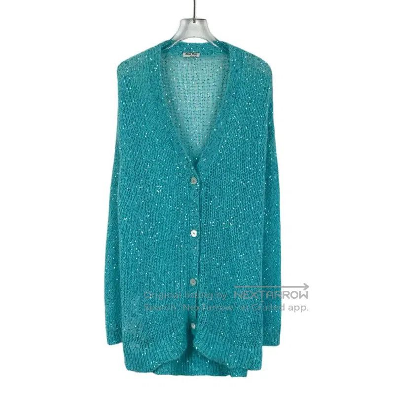 Miu Miu Miu Miu Blue XS Cardigan for Women . Size XS / US 0-2 / IT 36-38 - 1 Thumbnail