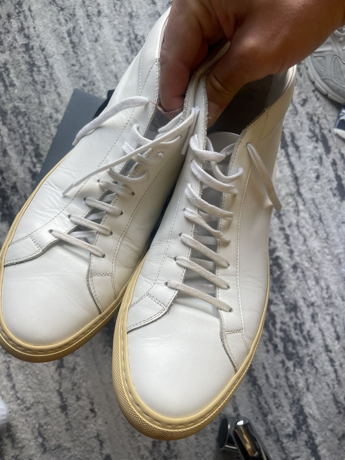 Common Projects COMMON PROJECTS ACHILLES MID WHITE w VINTAGE SOLE US11/44 Size US 11 / EU 44 - 5 Thumbnail